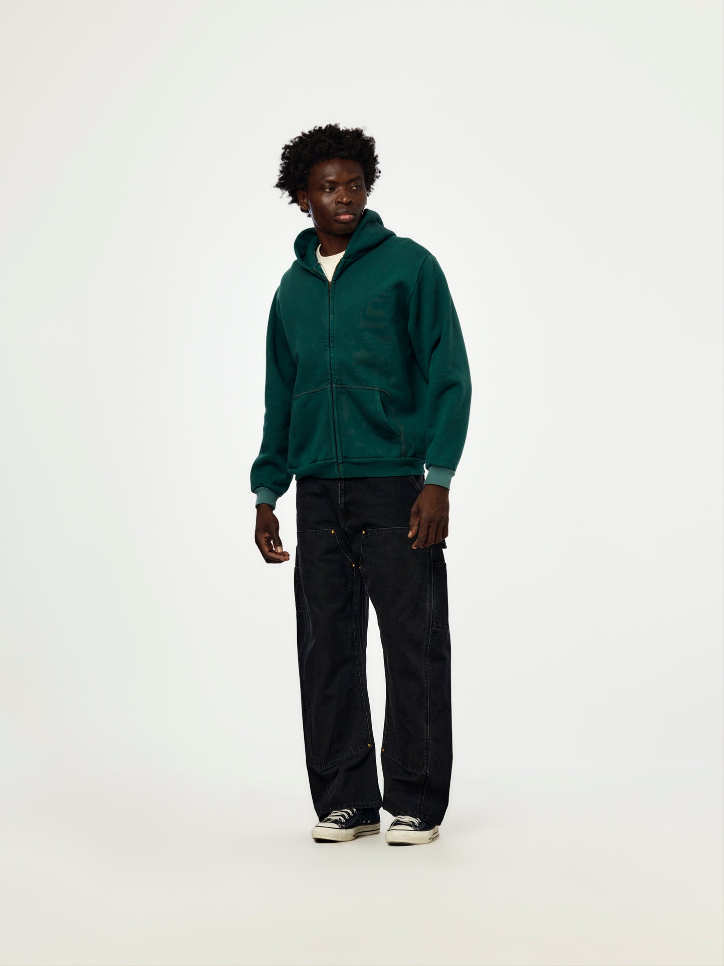 A.PRESSE Vintage Zip Sweat Hoodie (Sis) (Green)