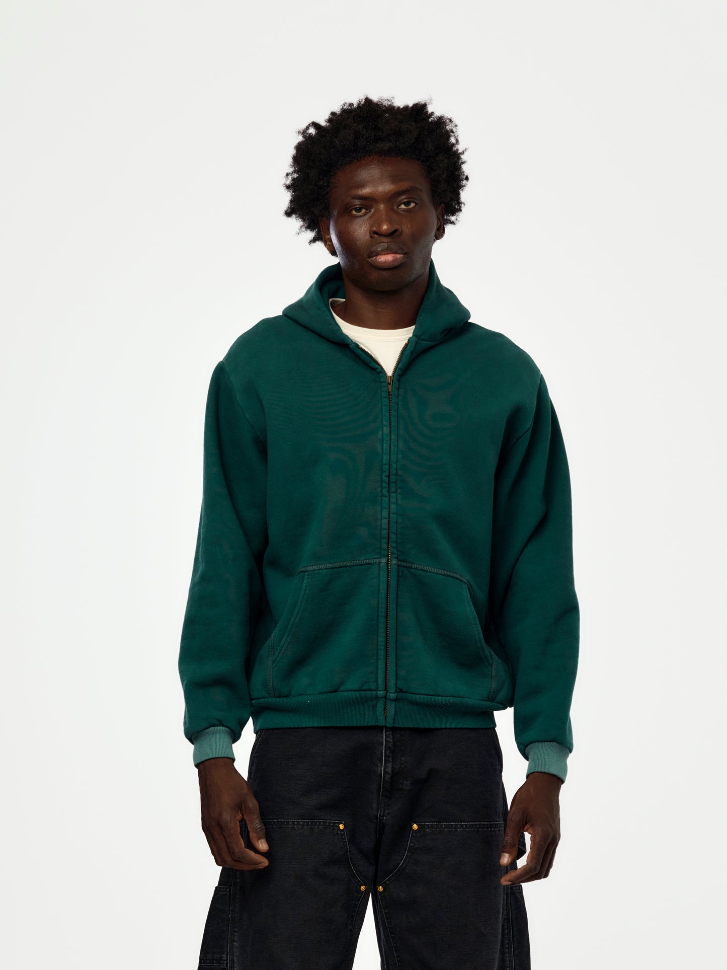 A.PRESSE Vintage Zip Sweat Hoodie (Sis) (Green)