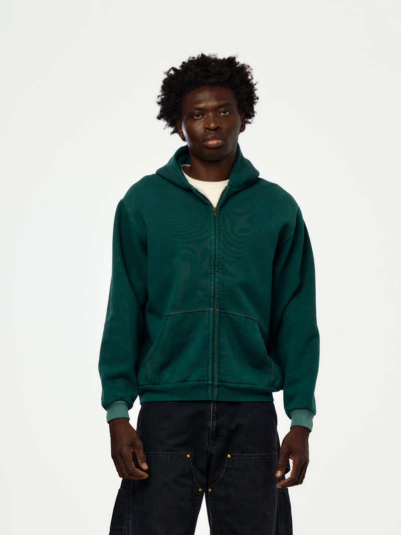 A.PRESSE Vintage Zip Sweat Hoodie (Sis) (Green)