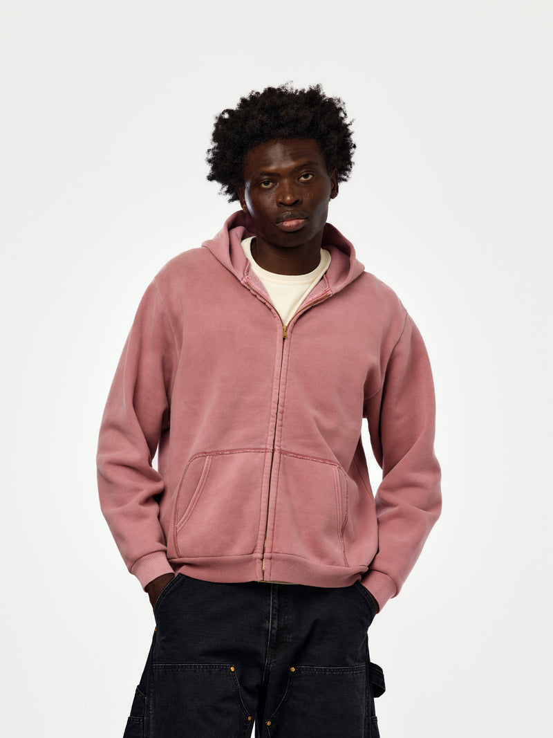 A.PRESSE Vintage Zip Sweat Hoodie (Sis) (Pink)