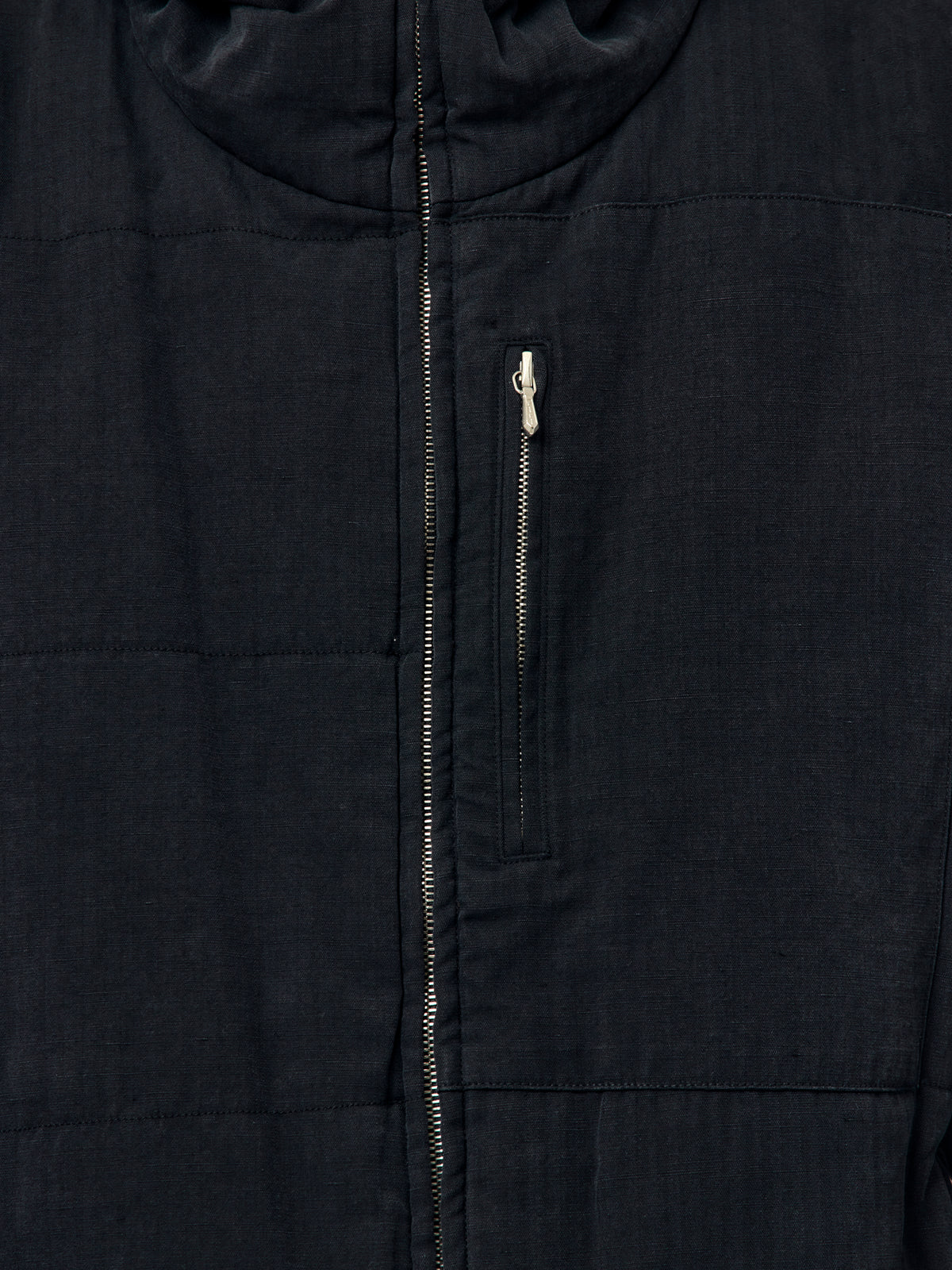 A.PRESSE Washed Cotton Silk Linen Padded Jacket (Sis) (Navy)