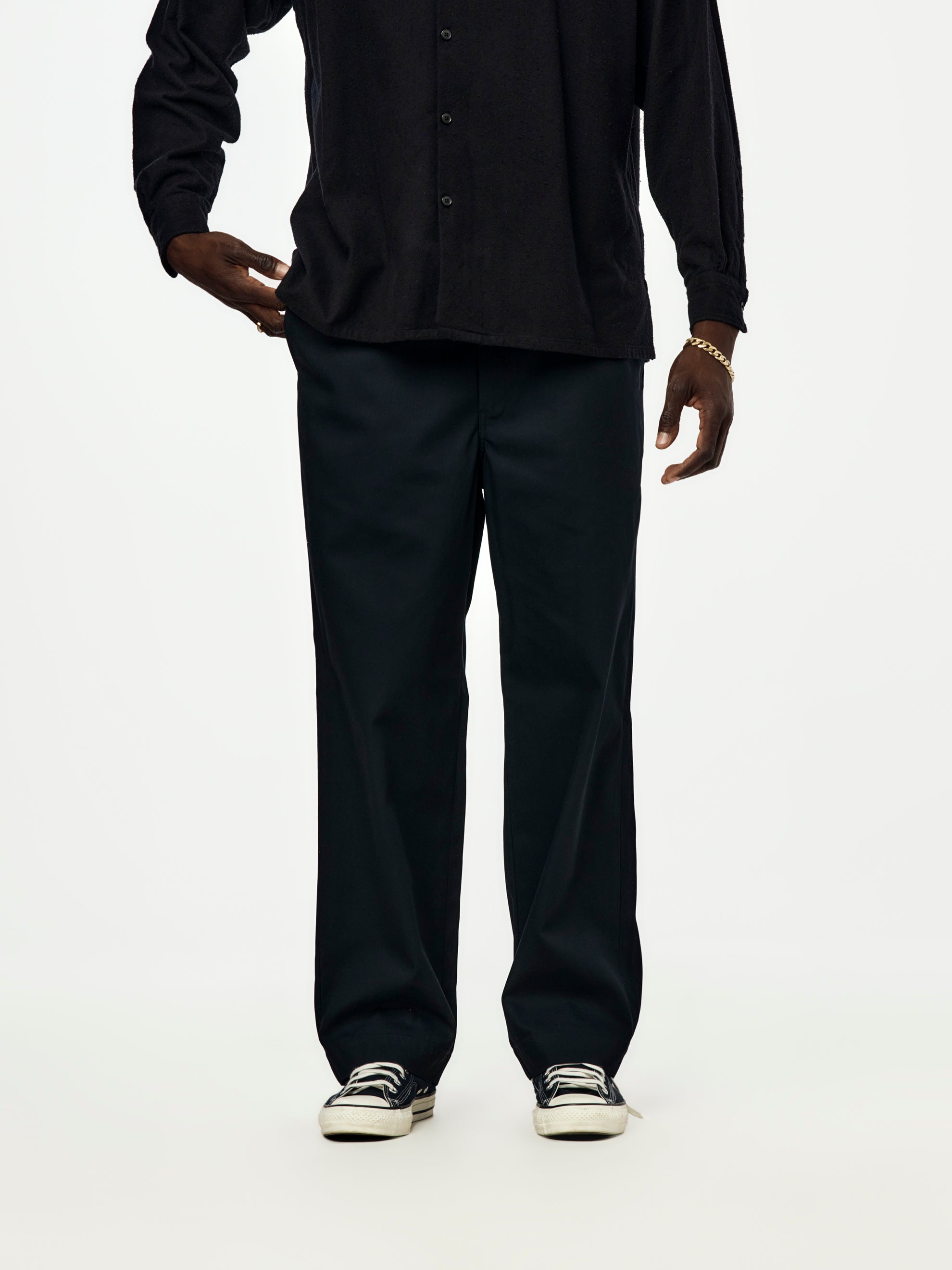 パンツ a.presse 23SS navy Chino Trousers size3 A.PRESSE A.PRESSE Work Chino Trousers Navy - UNION LOS ANGELES
