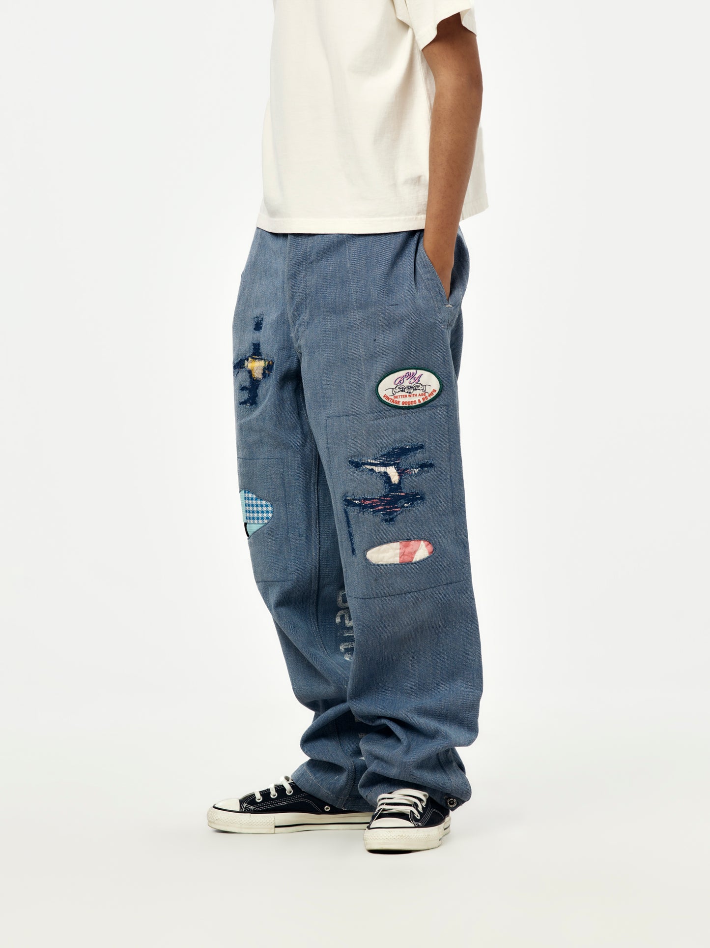 Belmond '50s Buckle-Back Trouser (Blue)