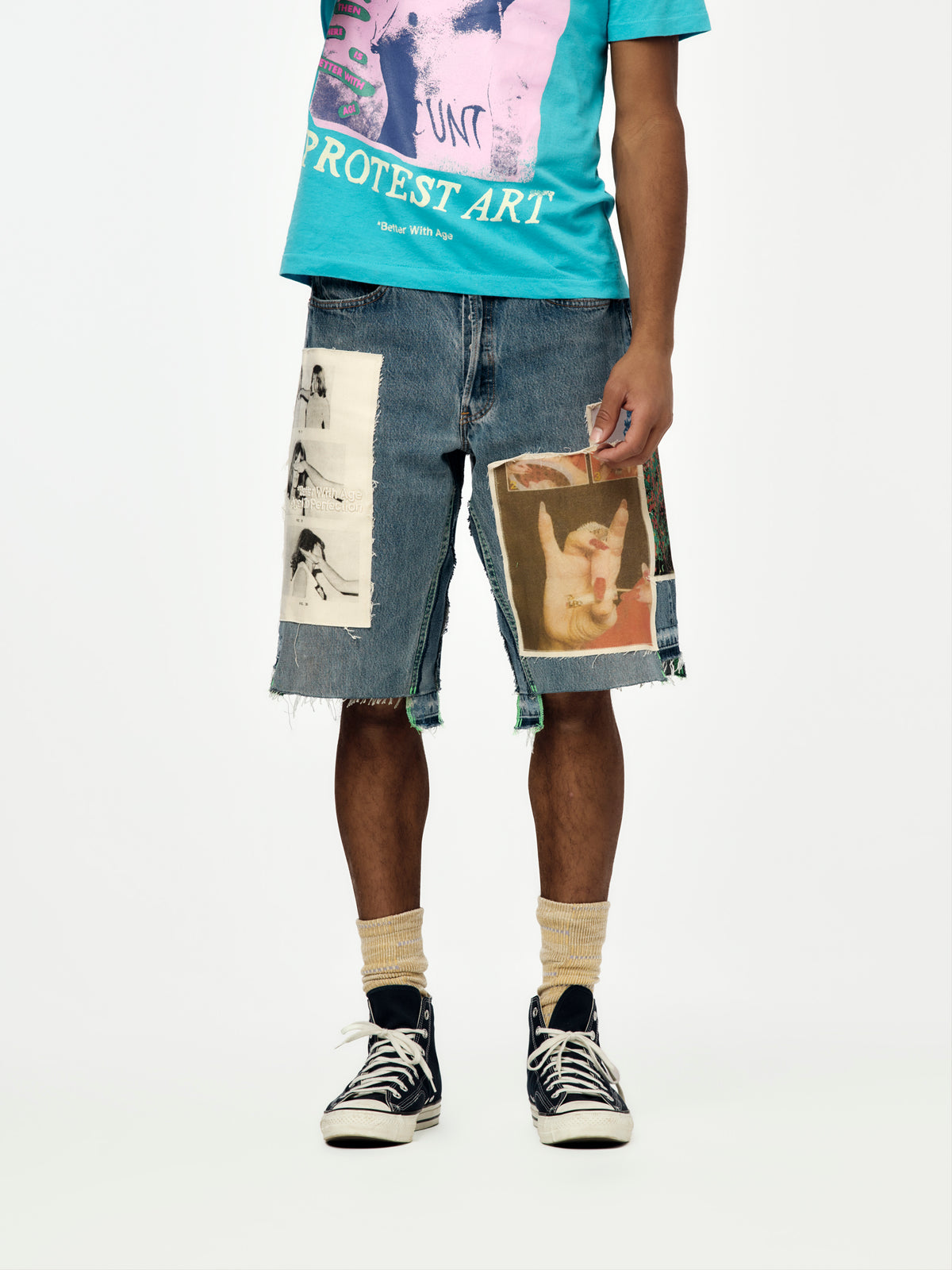 MITZVAH TRIPLE-WIDE LONG DENIM SHORT (ASSORTED / INDIGO)