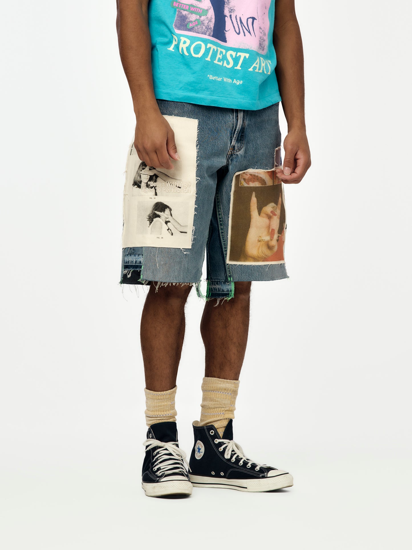 MITZVAH TRIPLE-WIDE LONG DENIM SHORT (ASSORTED / INDIGO)