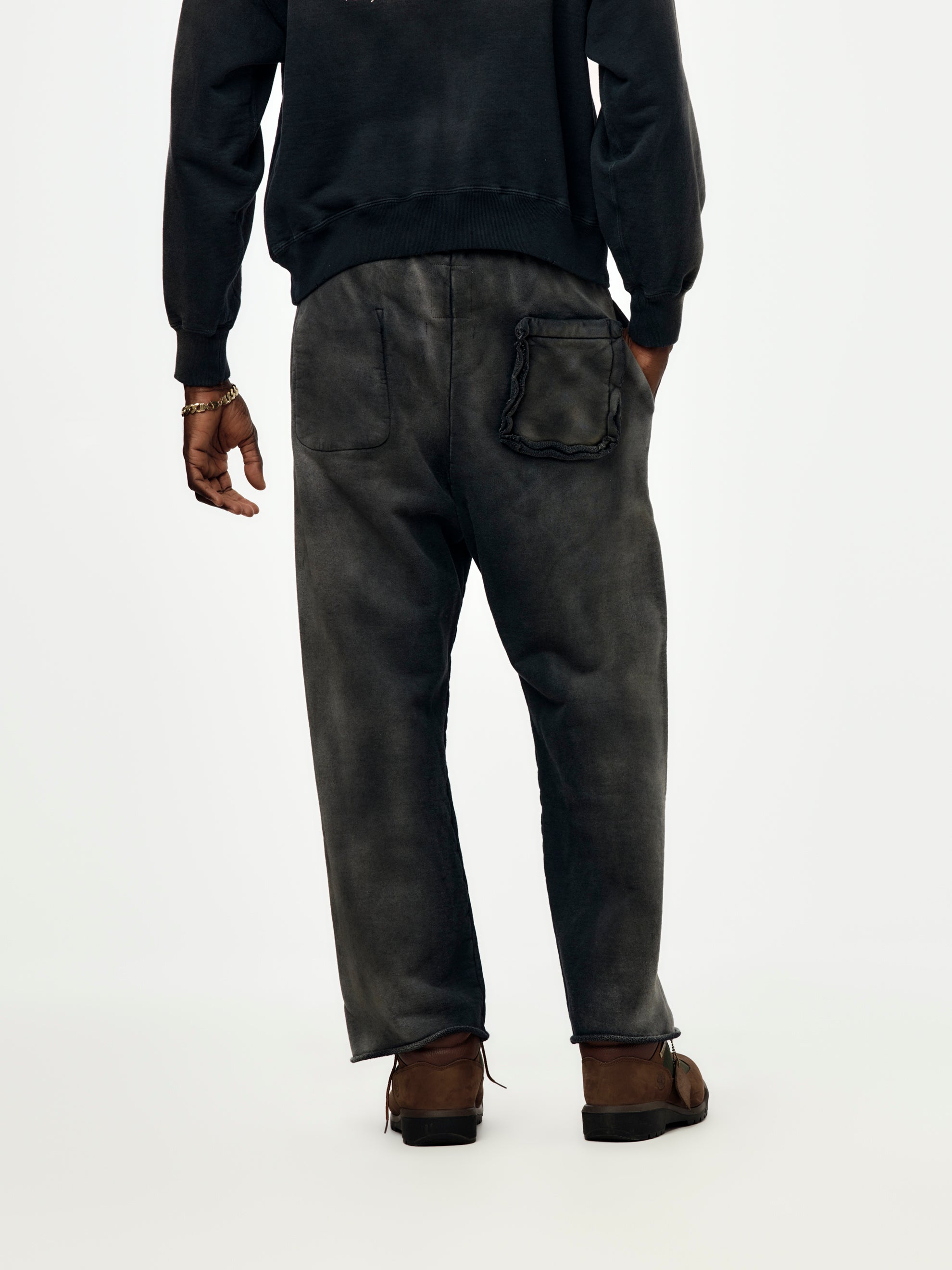 BOW WOW #7 Vinyl Aged Sweatpants (Black) - UNION LOS ANGELES