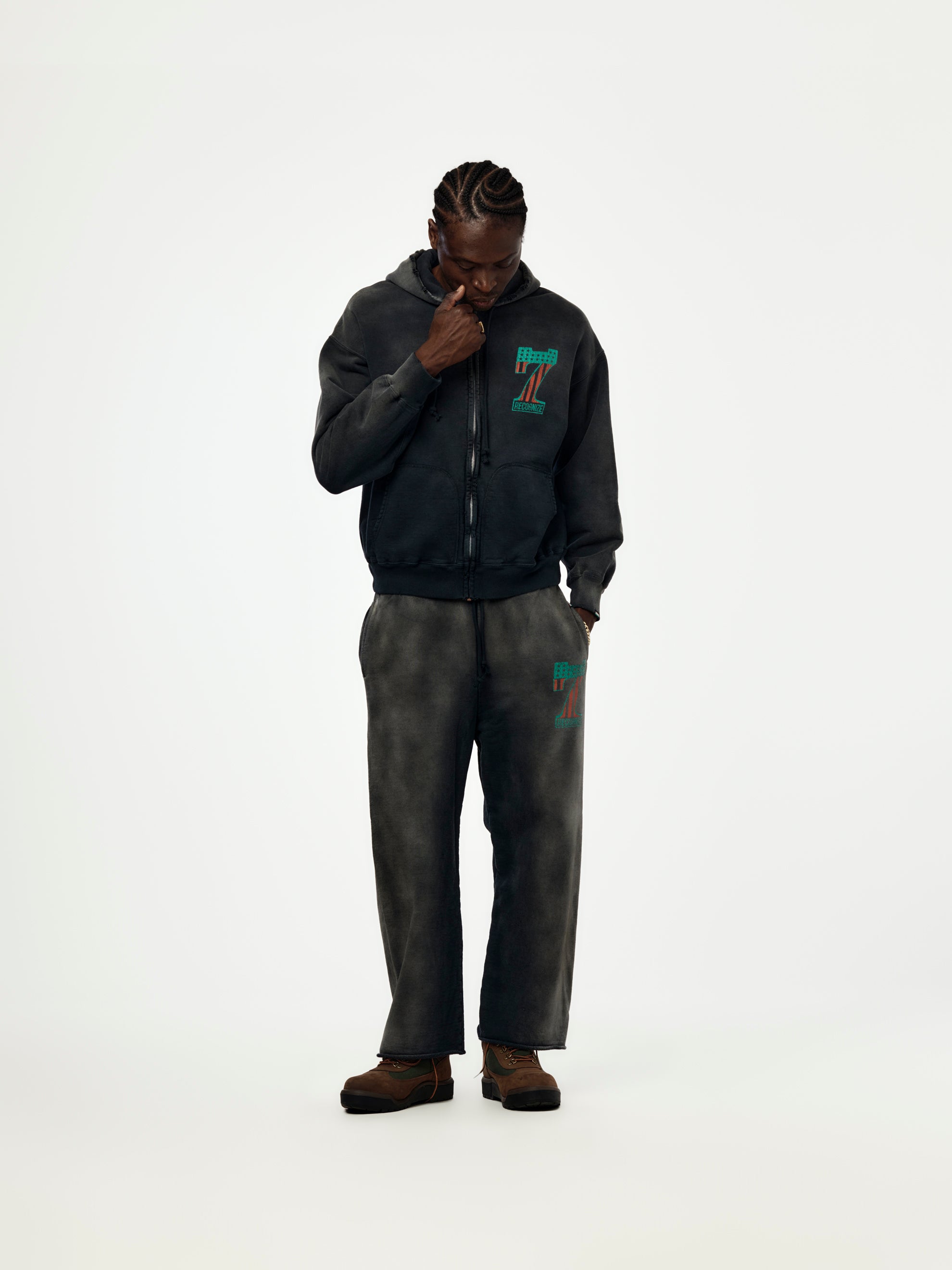 BOW WOW #7 Vinyl Aged Sweatpants (Black) - UNION LOS ANGELES