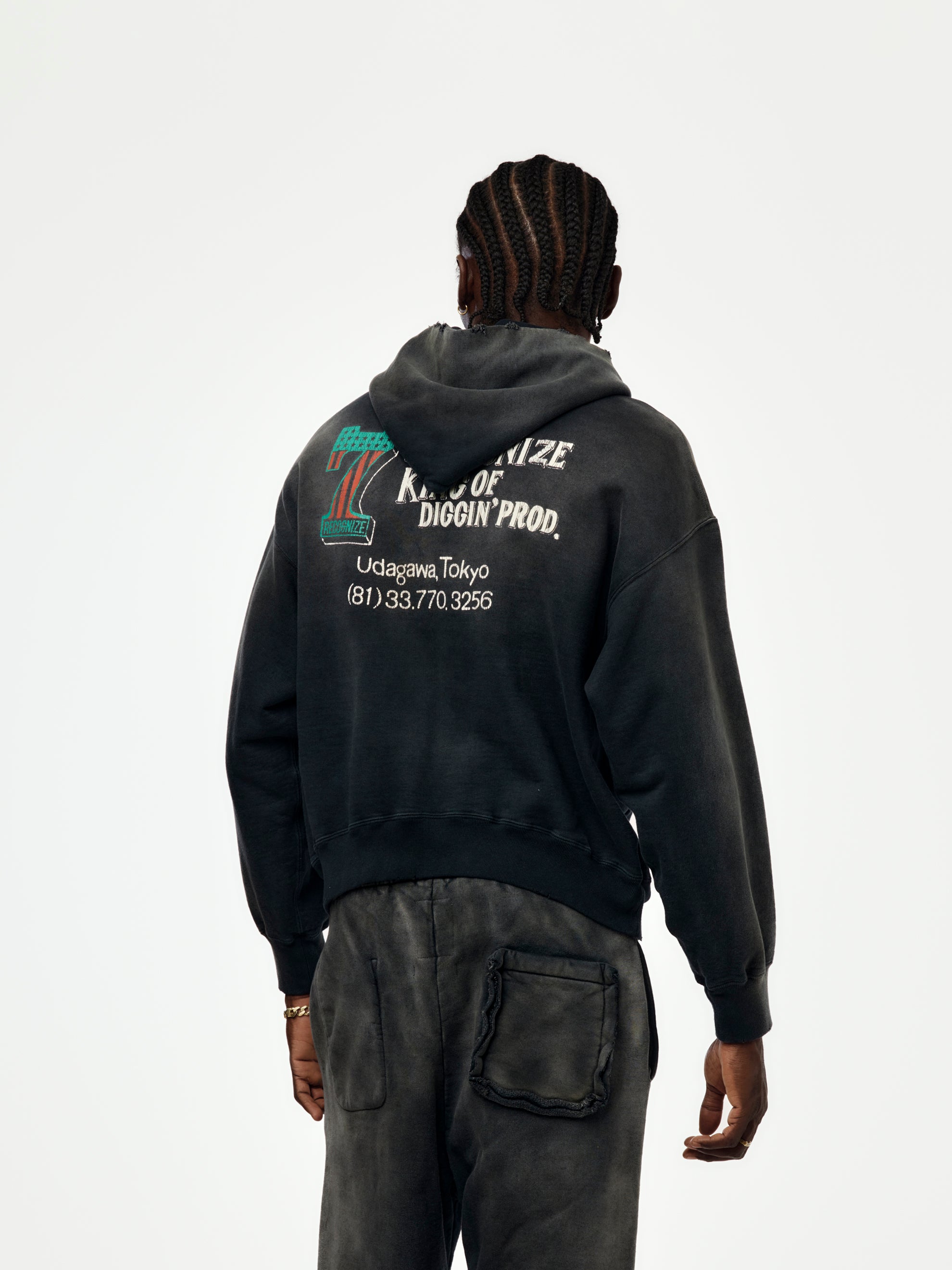 BOW WOW #7 Vinyl Zip Aged Hoodie (Black) - UNION LOS ANGELES BOW WOW #7 Vinyl Zip Aged Hoodie (Black) - UNION LOS ANGELES