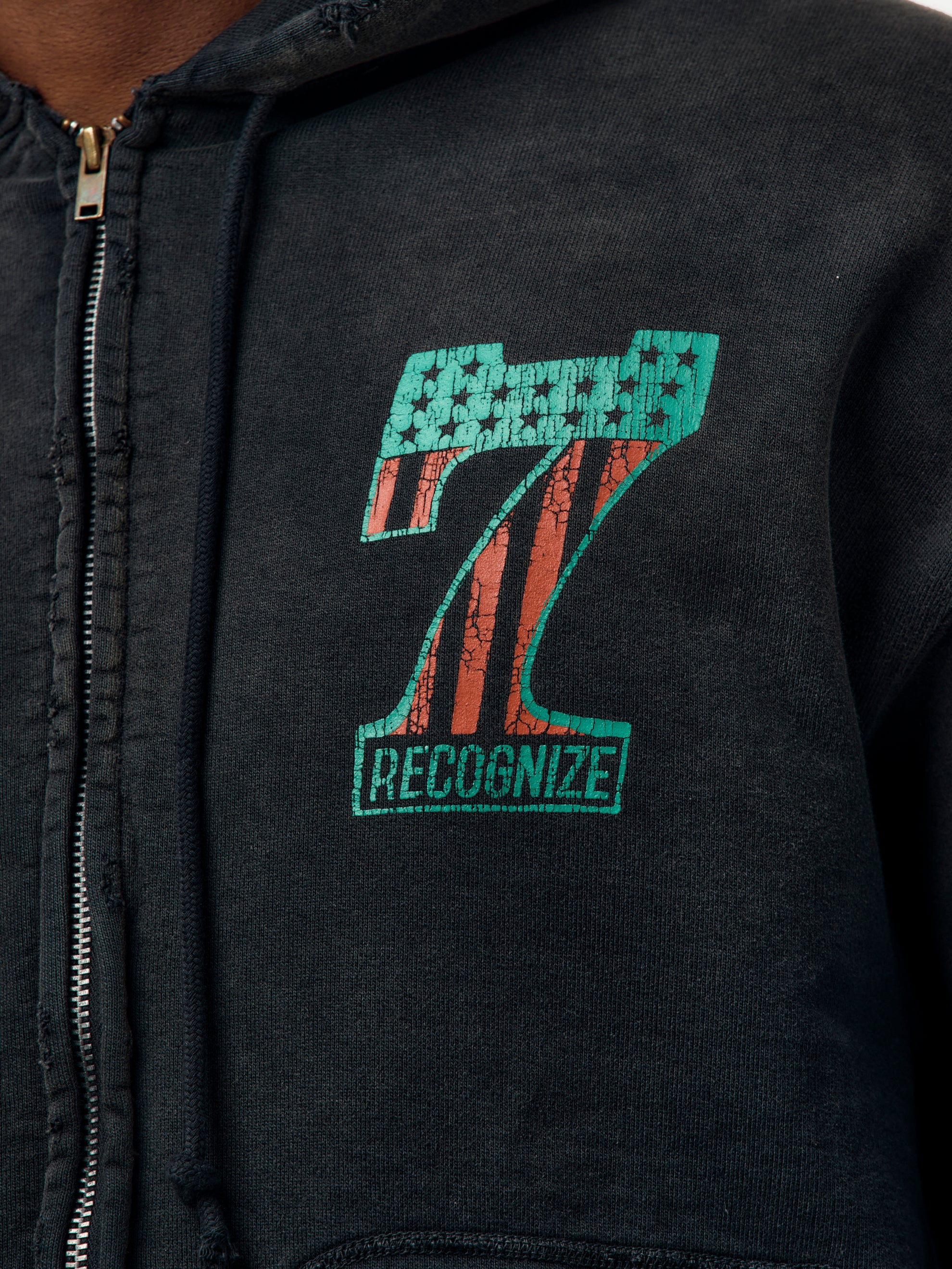 BOW WOW #7 Vinyl Zip Aged Hoodie (Black) - UNION LOS ANGELES BOW WOW #7 Vinyl Zip Aged Hoodie (Black) - UNION LOS ANGELES