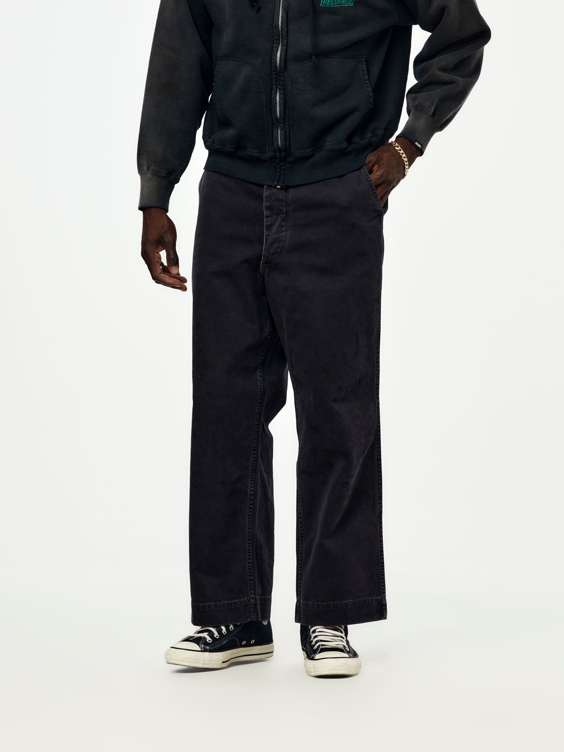 パンツ BOWWOW BLACK WORK TROUSERS AGED BOW WOW Work Aged Trousers (Black) - UNION LOS ANGELES