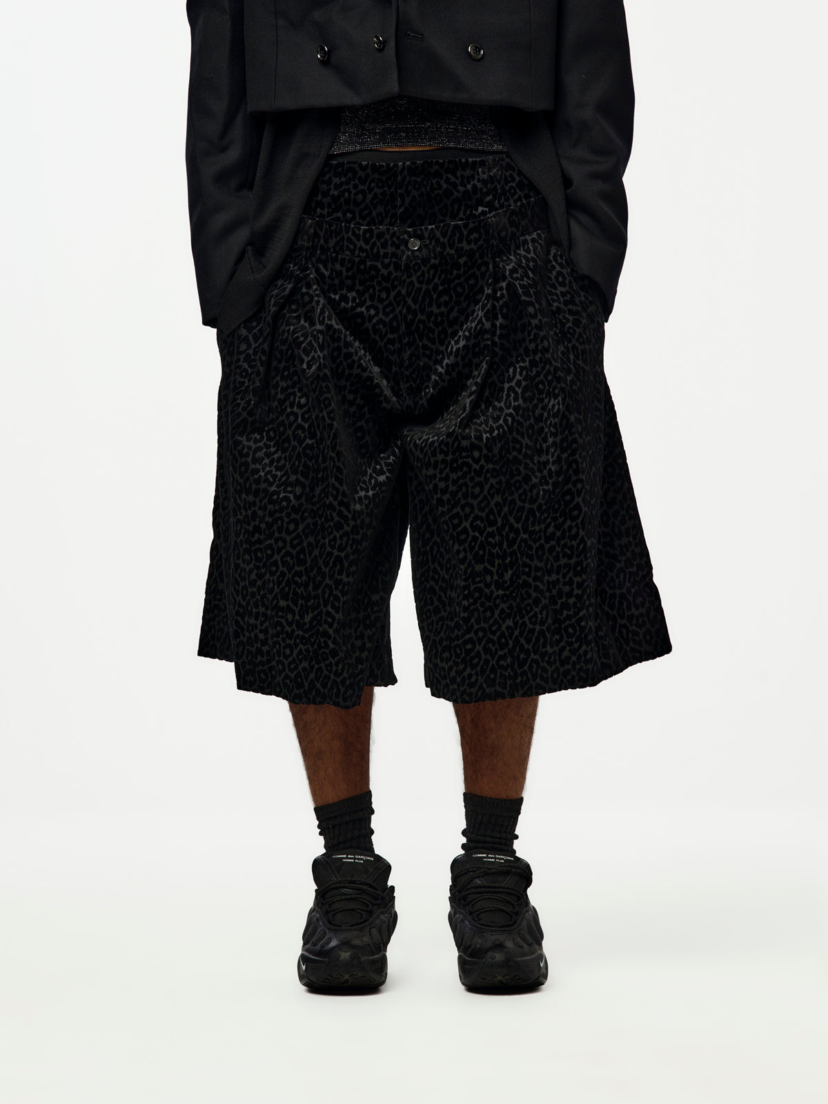 Comme des Garcons Homme Plus Leopard Print Shorts PR-P031-051 (Black)