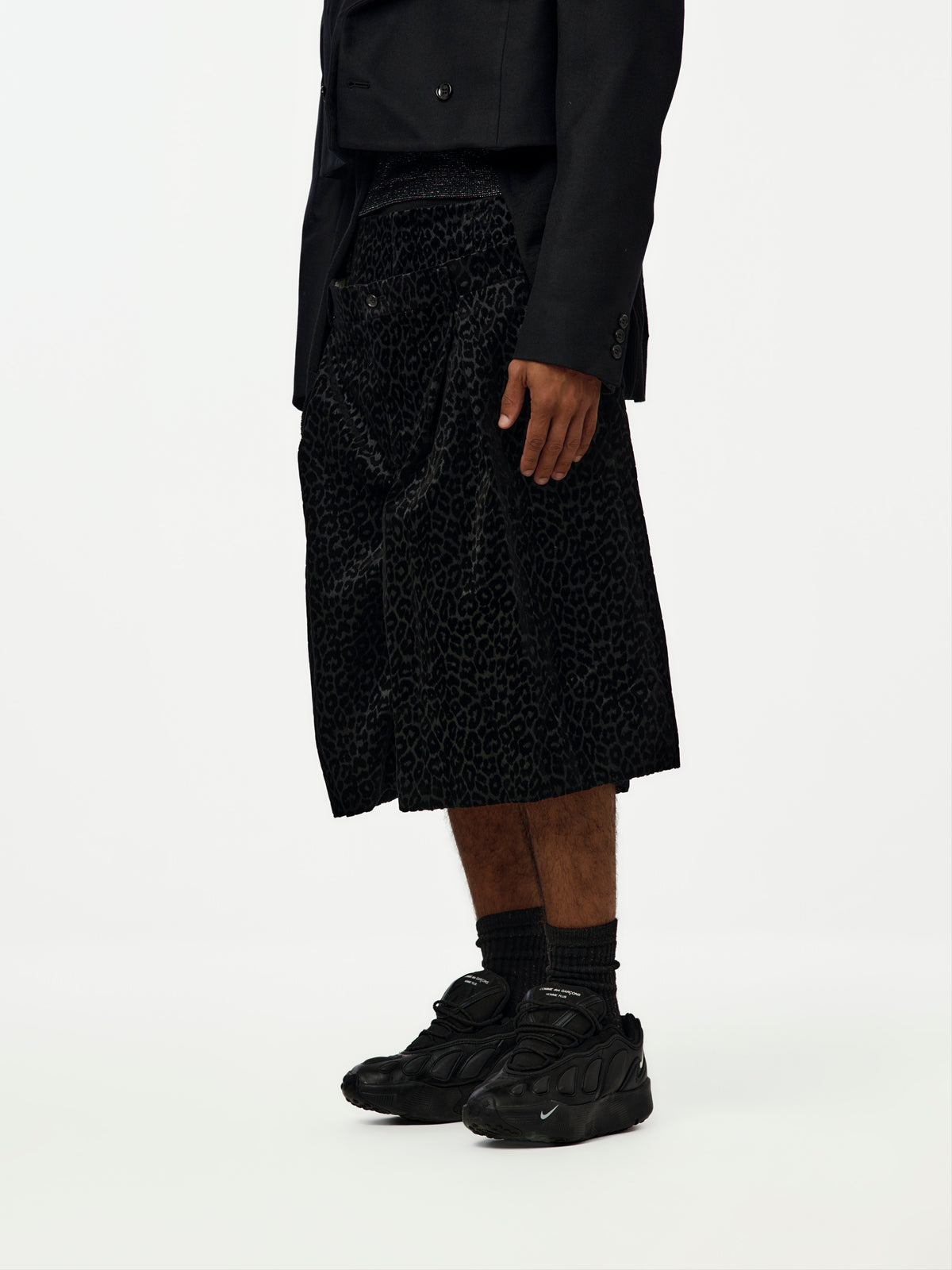 Comme des Garcons Homme Plus Leopard Print Shorts PR-P031-051 (Black)