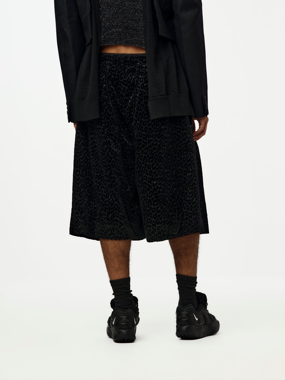 Comme des Garcons Homme Plus Leopard Print Shorts PR-P031-051 (Black)