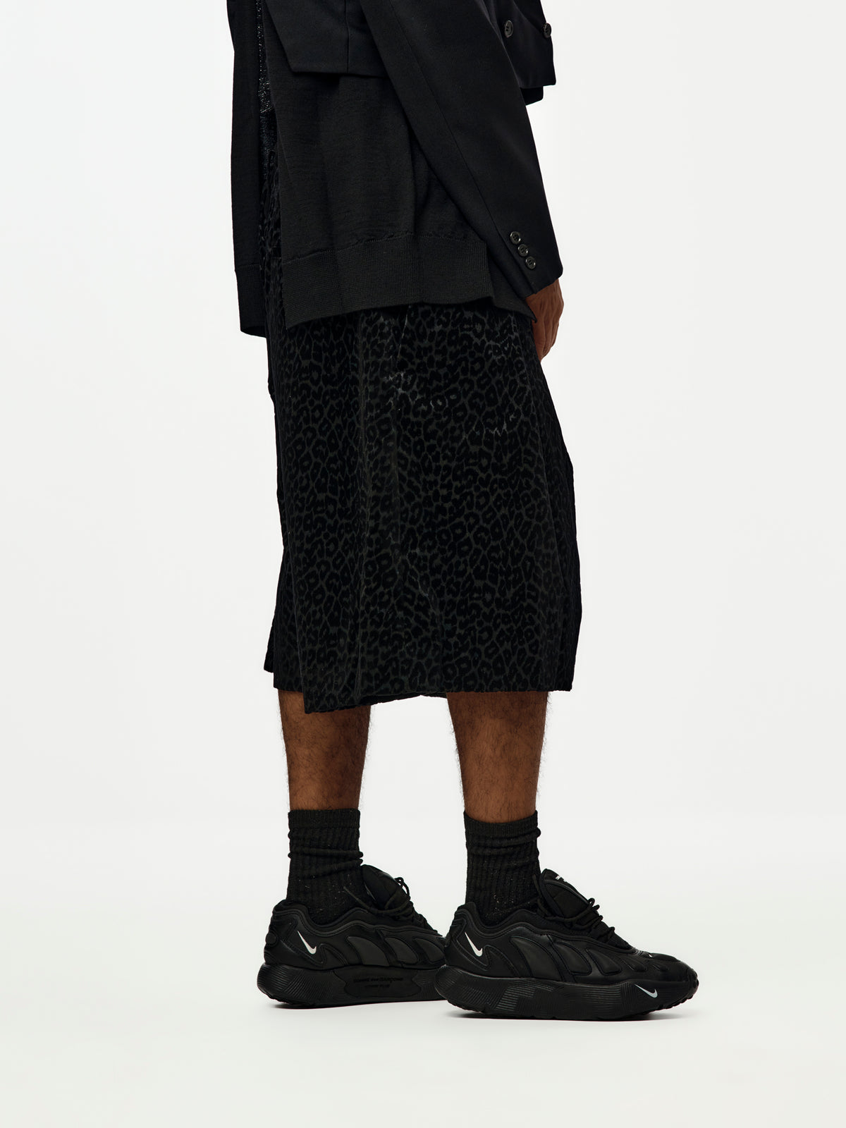 Comme des Garcons Homme Plus Leopard Print Shorts PR-P031-051 (Black)