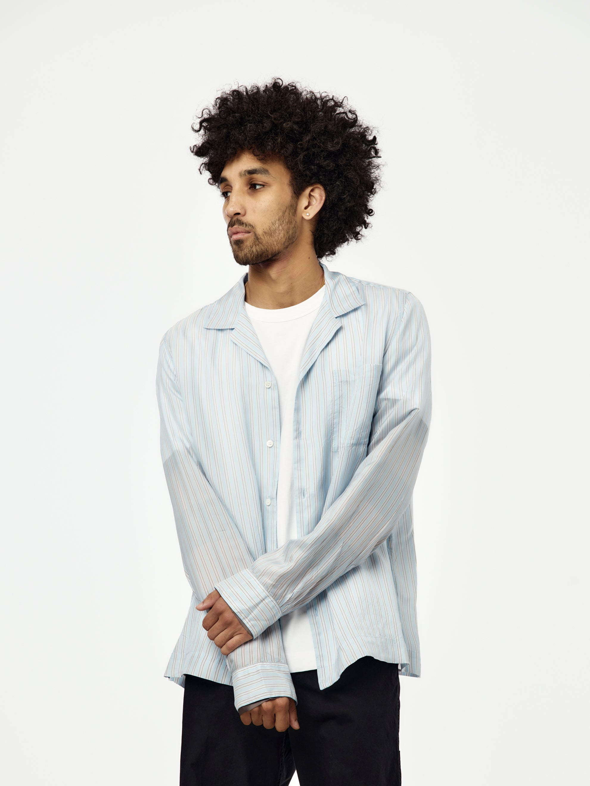 DRIES VAN NOTEN・CAYLEY SHIRT ロングシャツ S Dries Van Noten Carly Shirt (Light Blue) - UNION LOS ANGELES