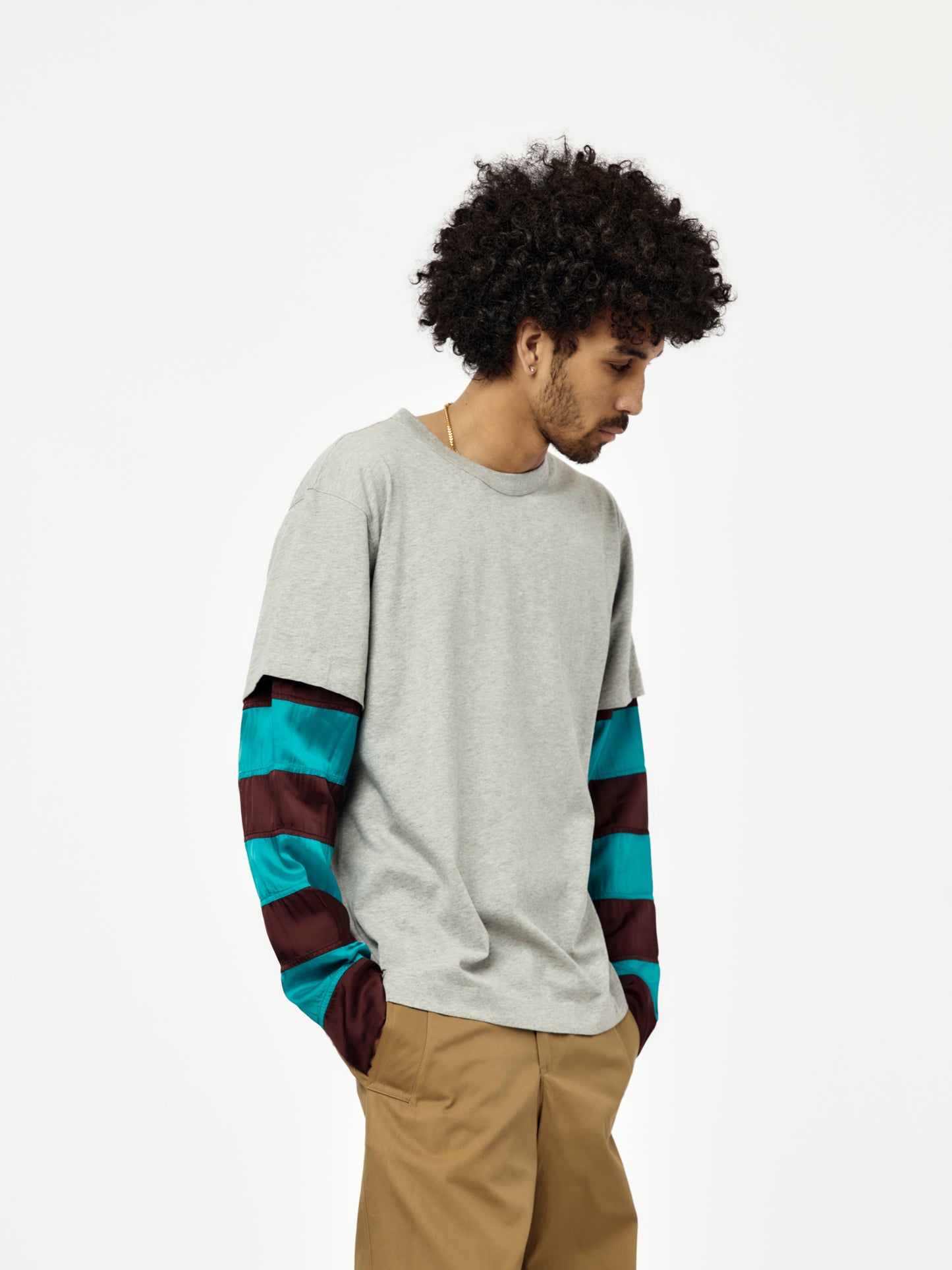 Heedar Contrast T-Shirt (Grey Melange)