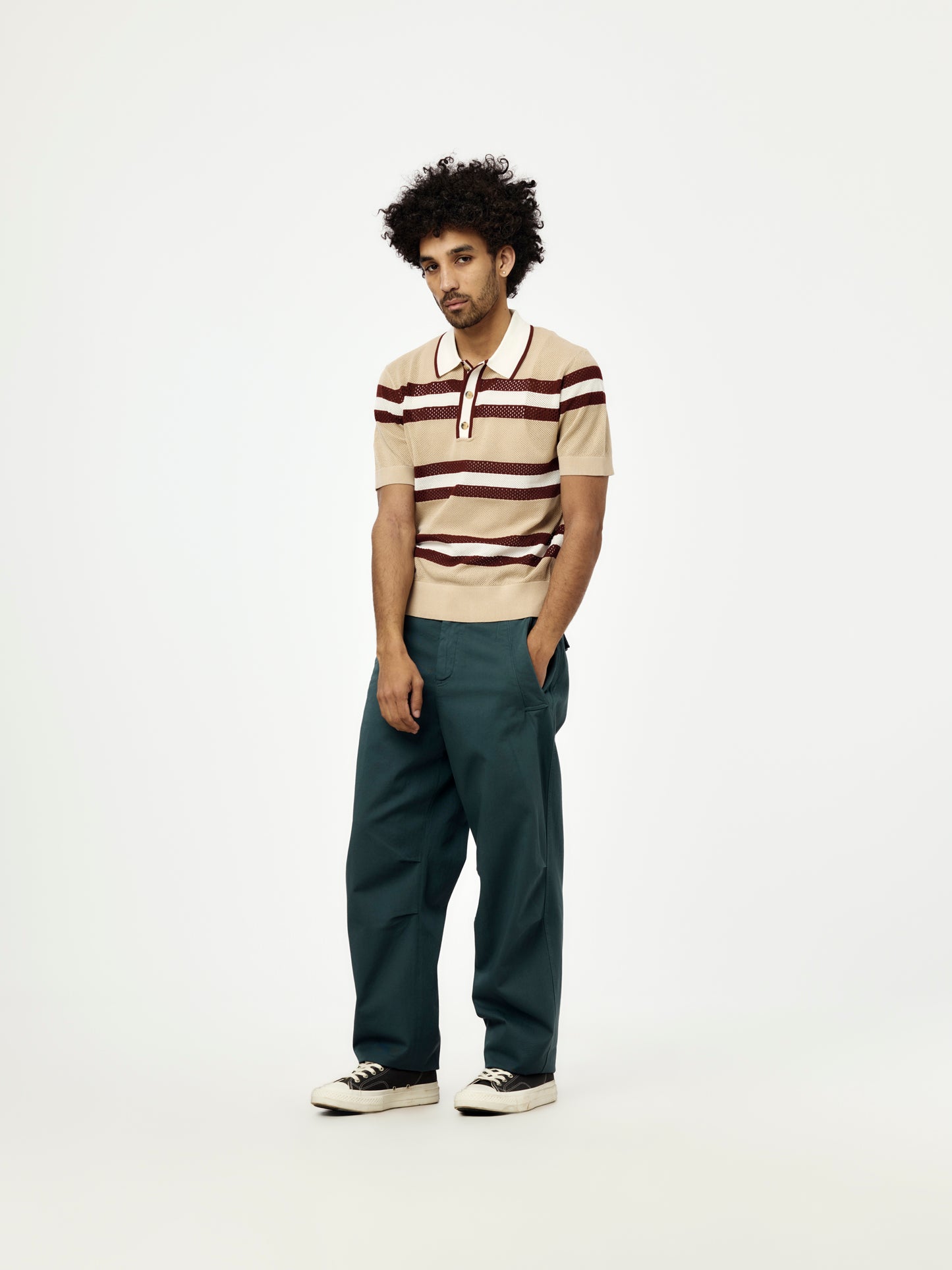 Mercy Stripe Polo (Beige)