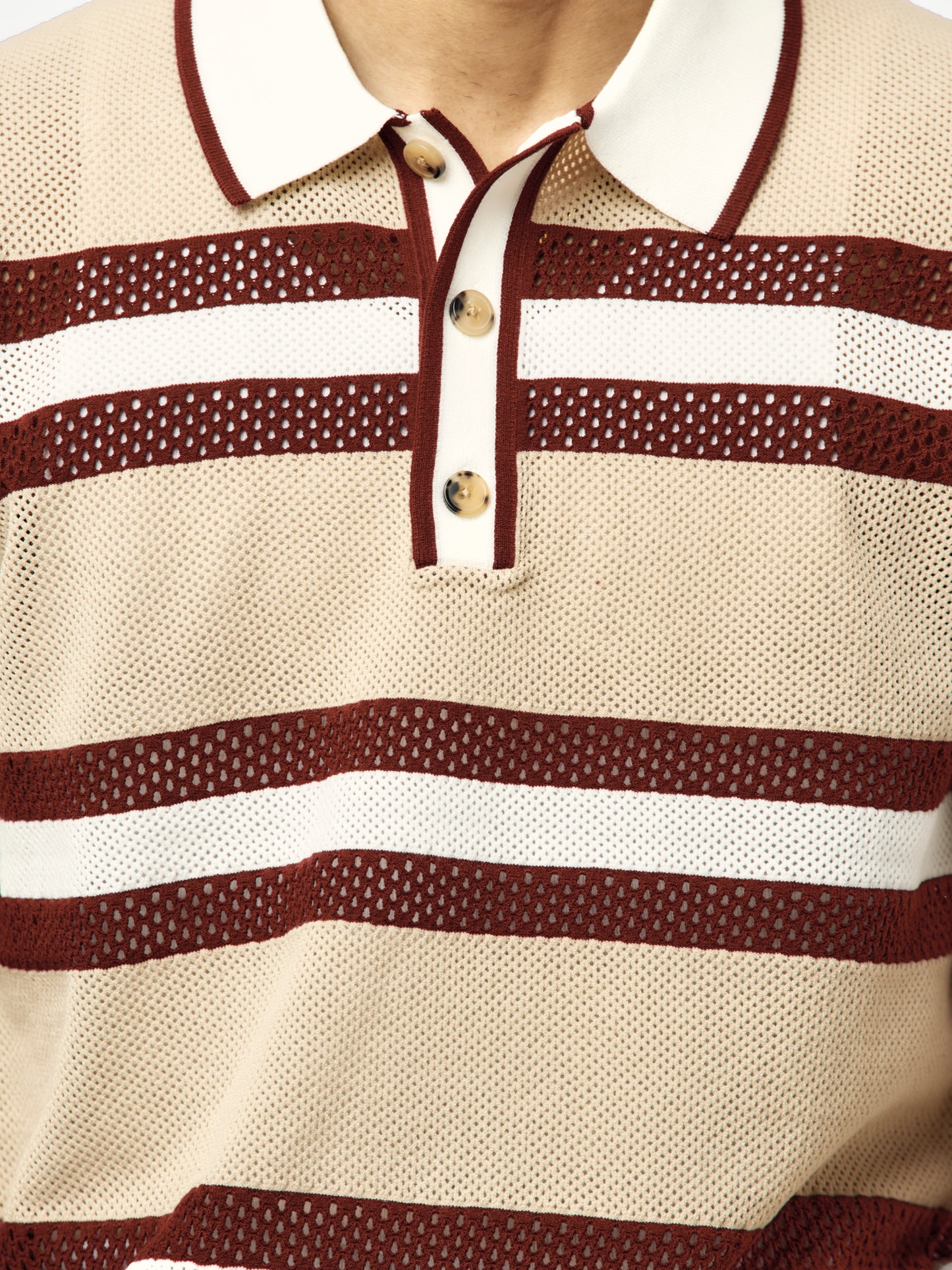 Mercy Stripe Polo (Beige)