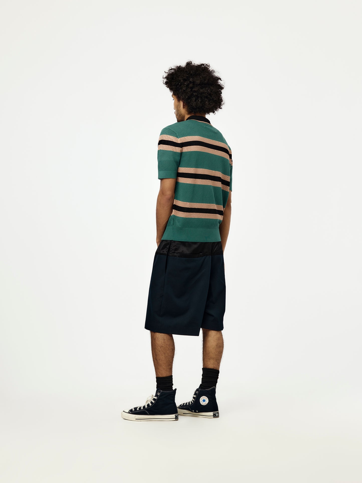 Mercy Stripe Polo (Pine)