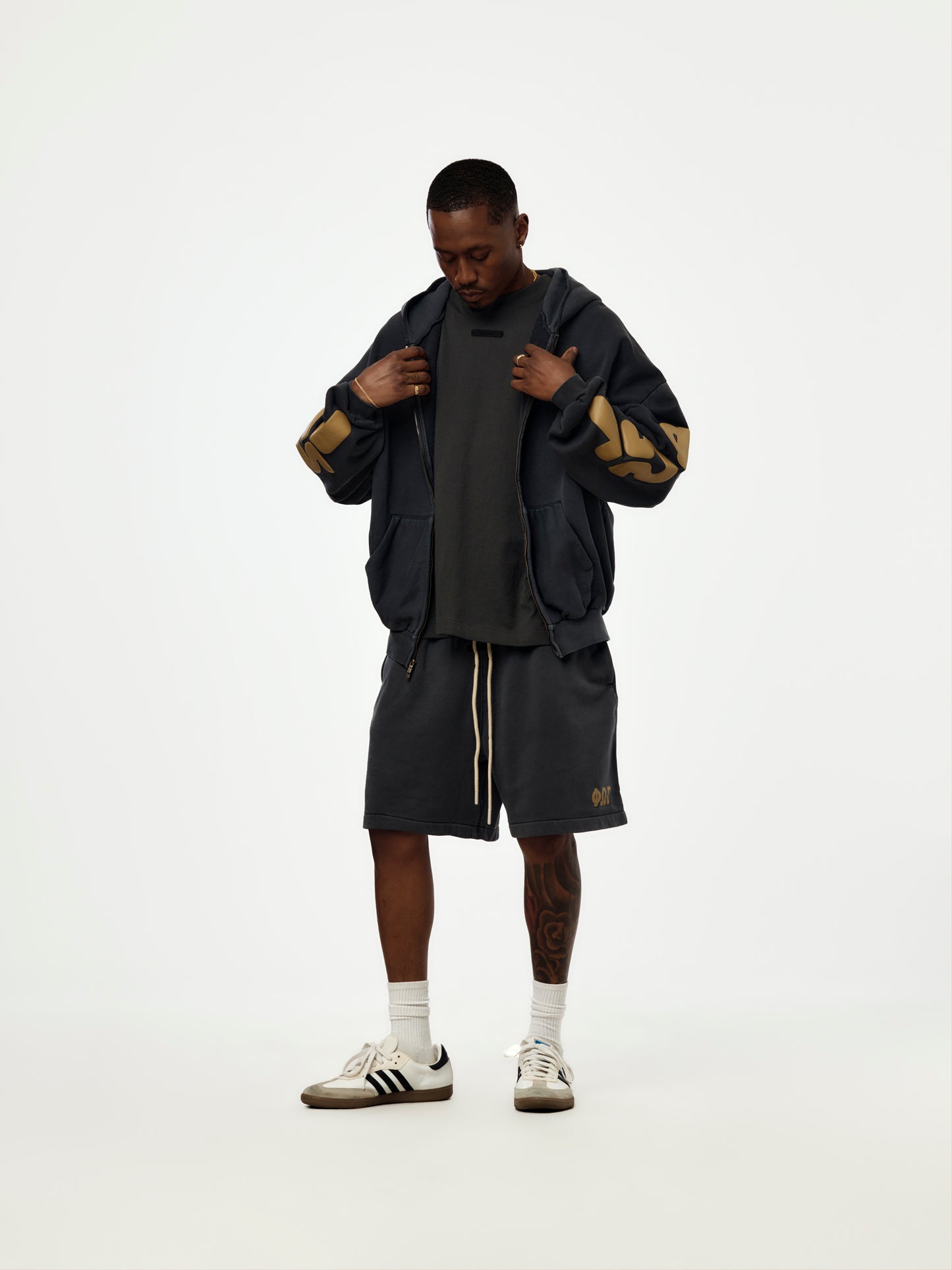 90'S ZIP-UP HOODIE (WASHED IRON GREY)