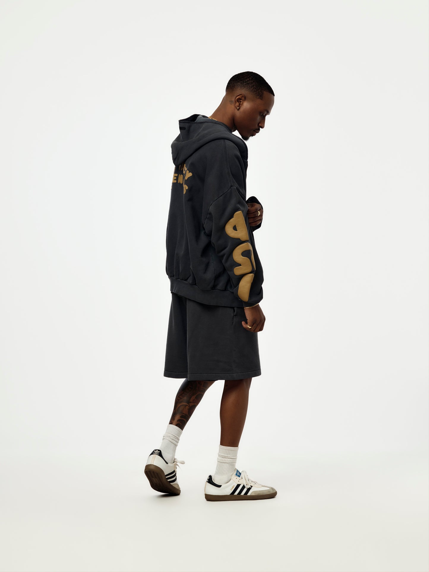 90'S ZIP-UP HOODIE (WASHED IRON GREY)