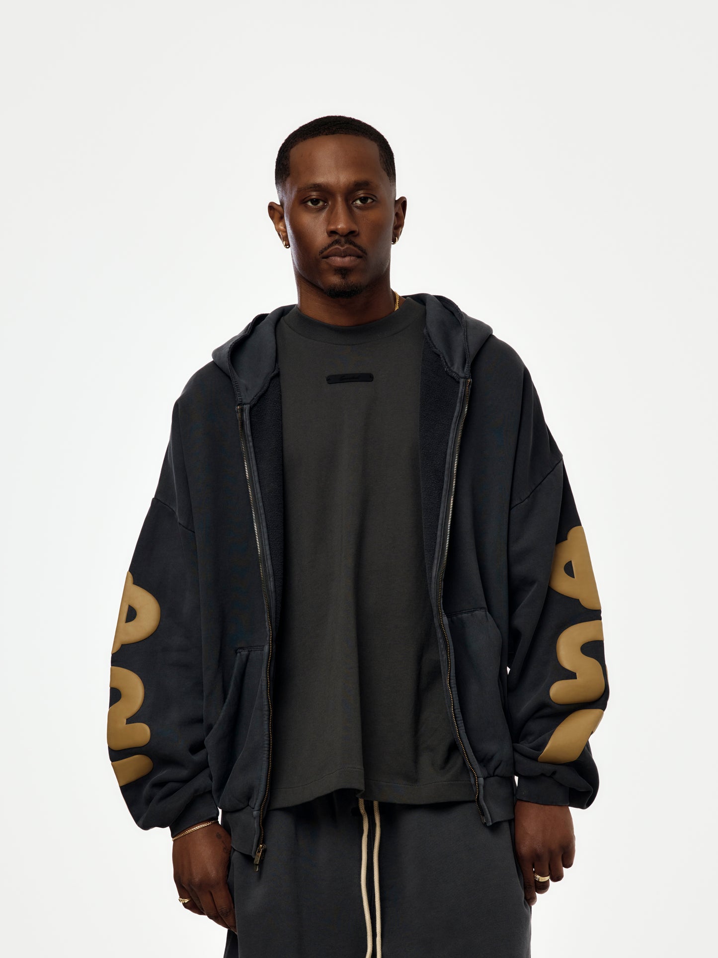 90'S ZIP-UP HOODIE (WASHED IRON GREY)