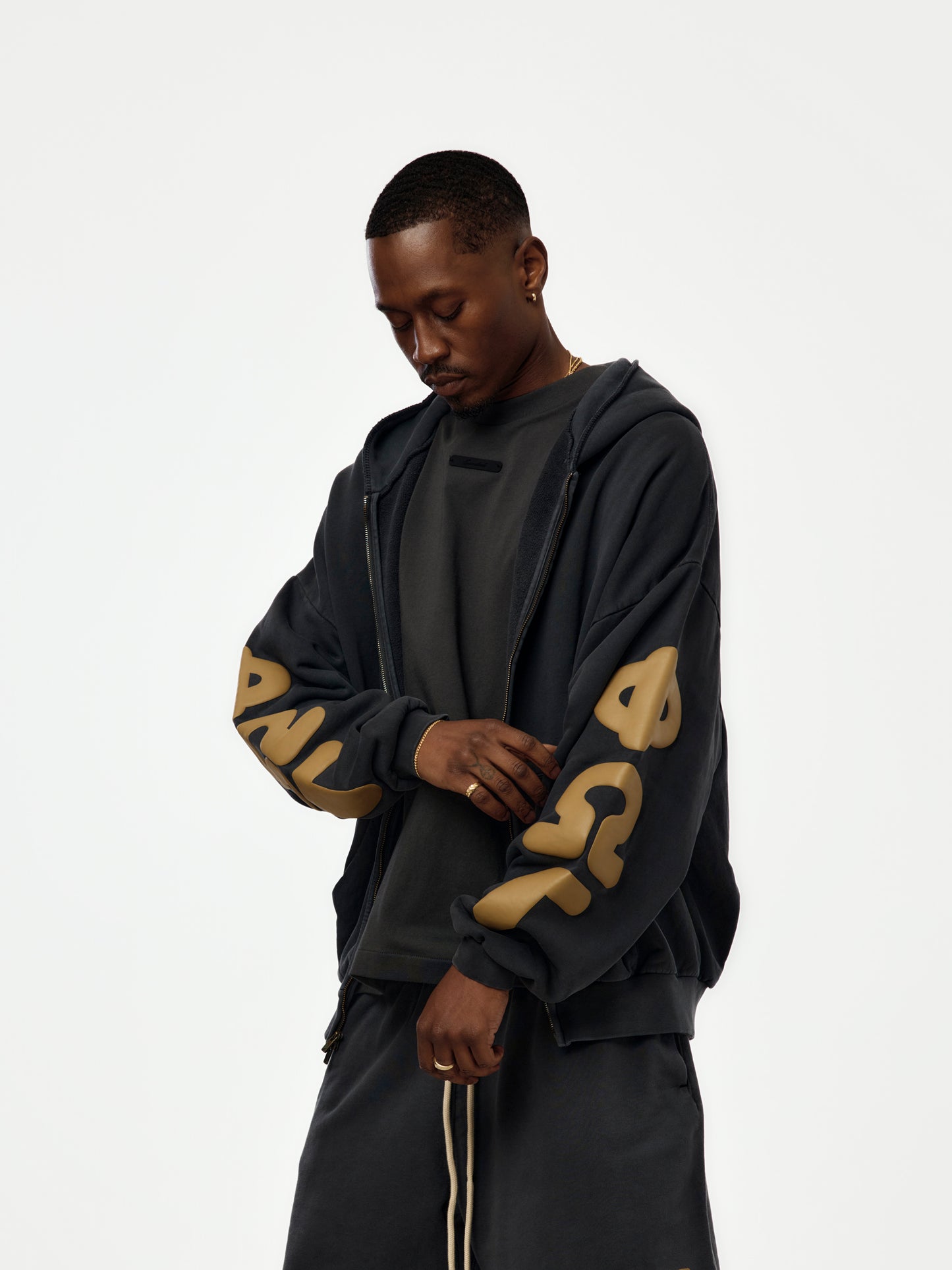 90'S ZIP-UP HOODIE (WASHED IRON GREY)