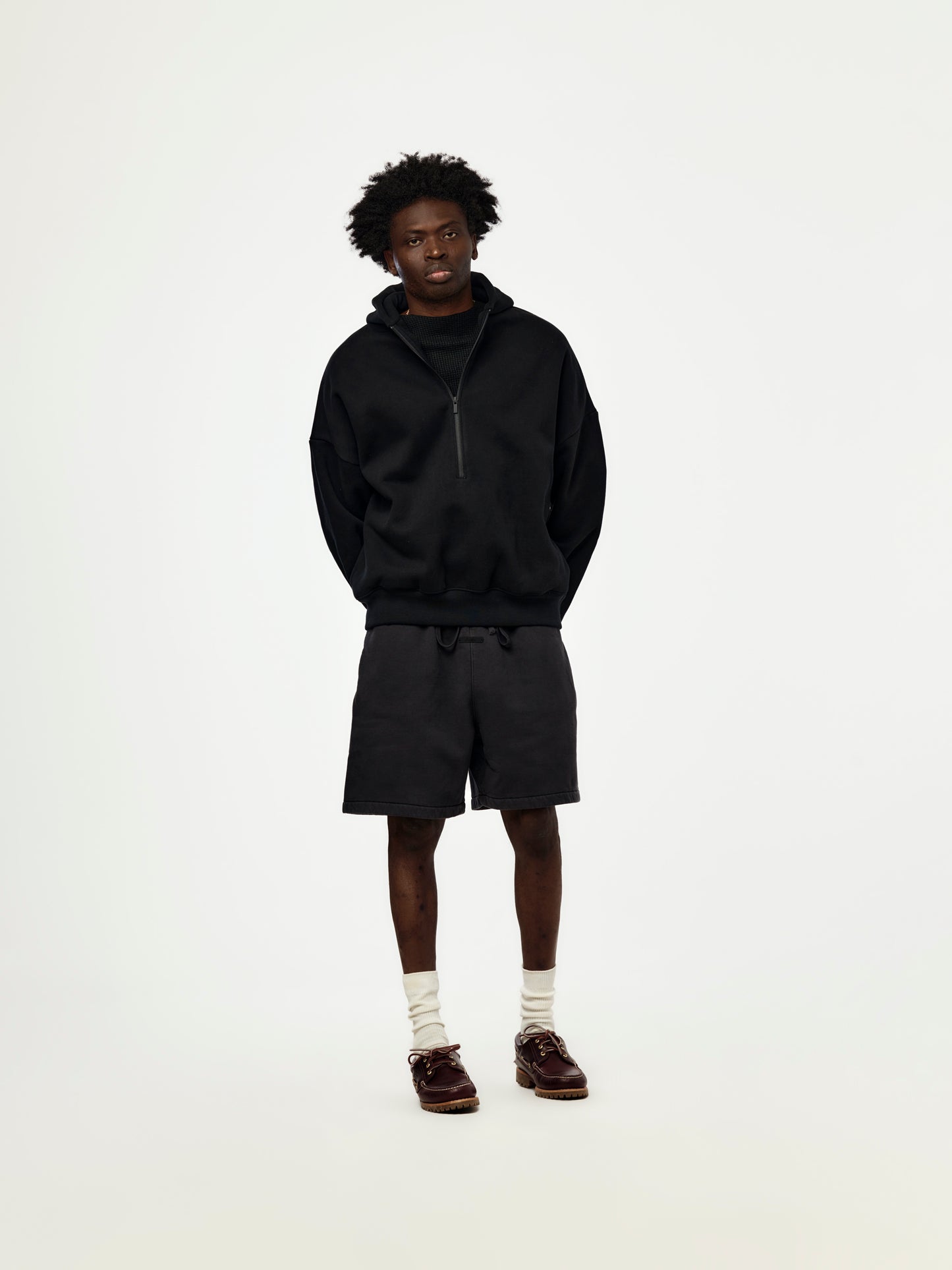 PROPERTY LOUNGE HALF ZIP HOODIE (BLACK)