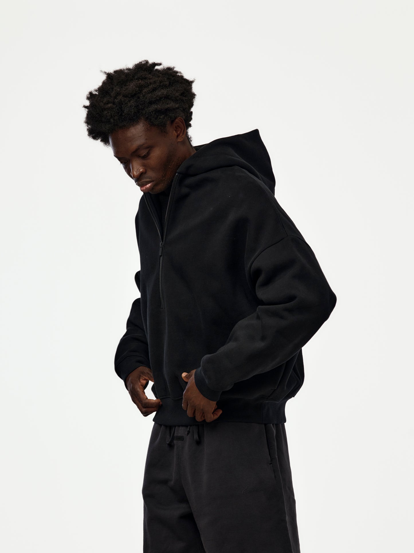 PROPERTY LOUNGE HALF ZIP HOODIE (BLACK)