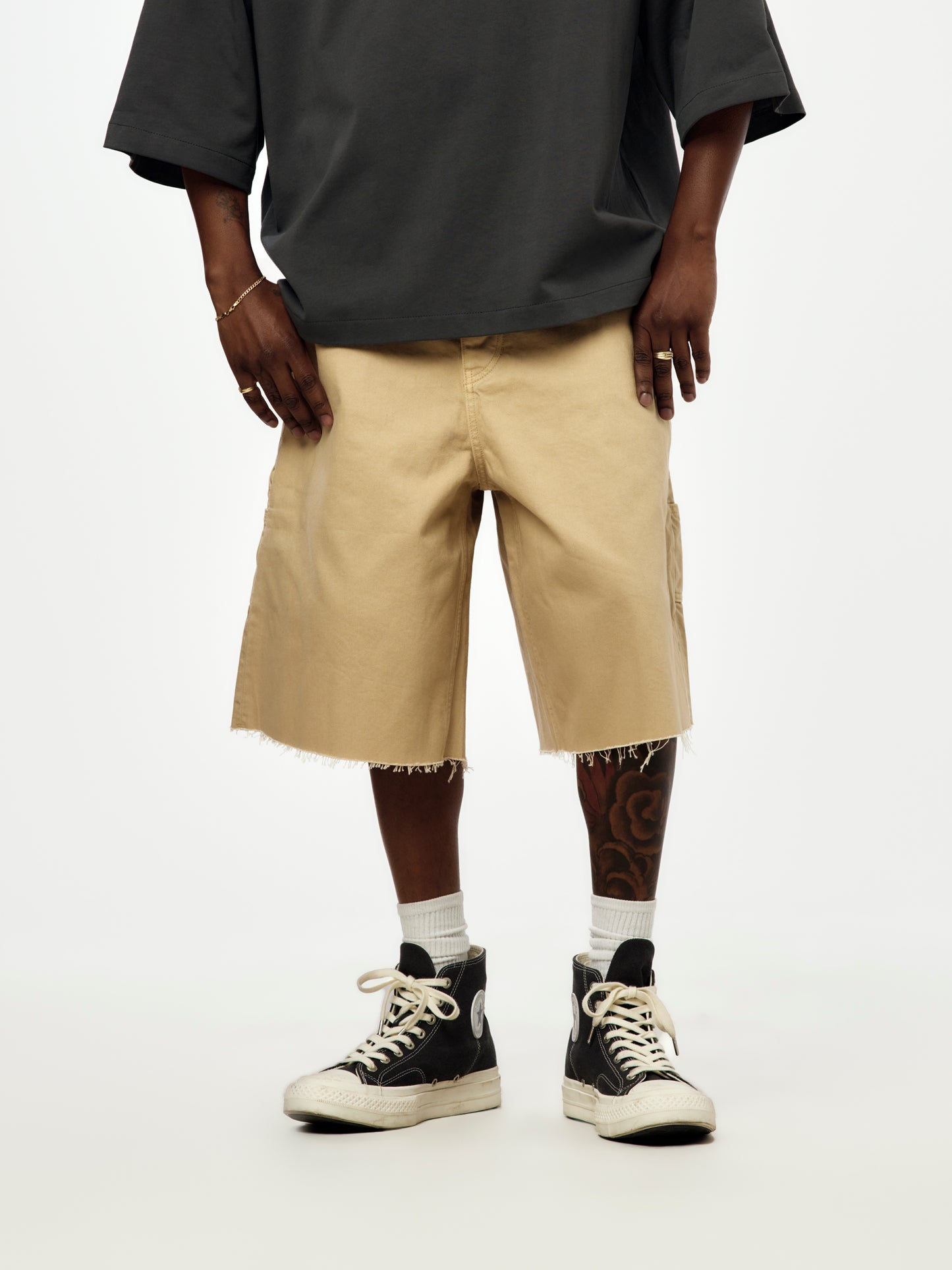 RAW CUT 5-POCKET SHORT (OVERDYED DUNE)