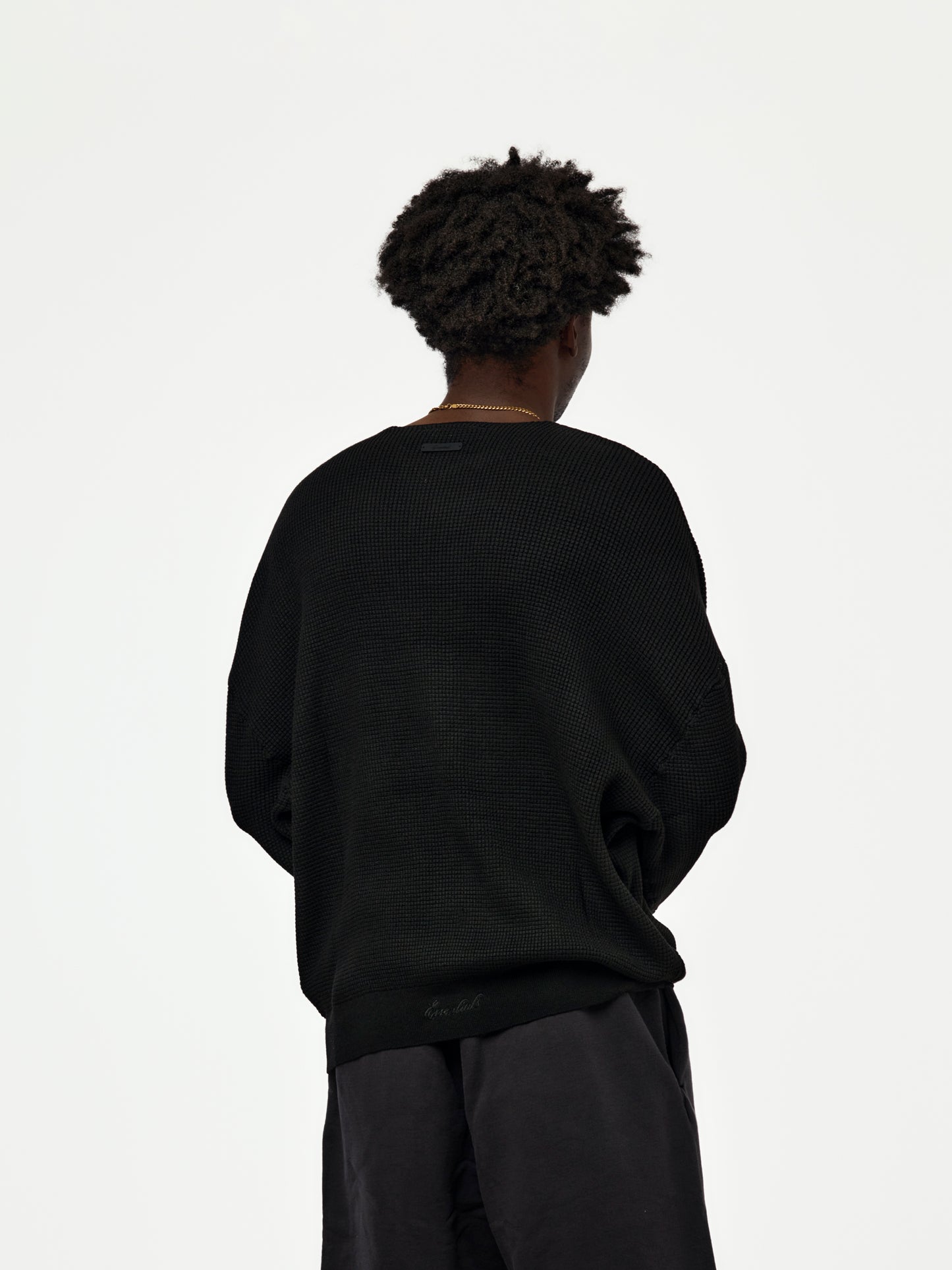 SIGNATURE WAFFLE 90'S CREWNECK SWEATER (VINTAGE BLACK)