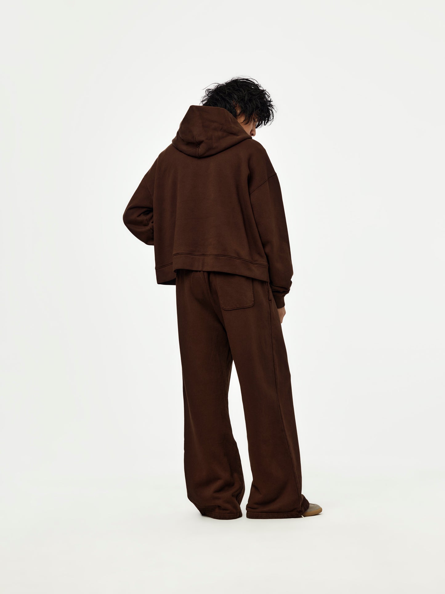 wide leg sweatpants (brown)