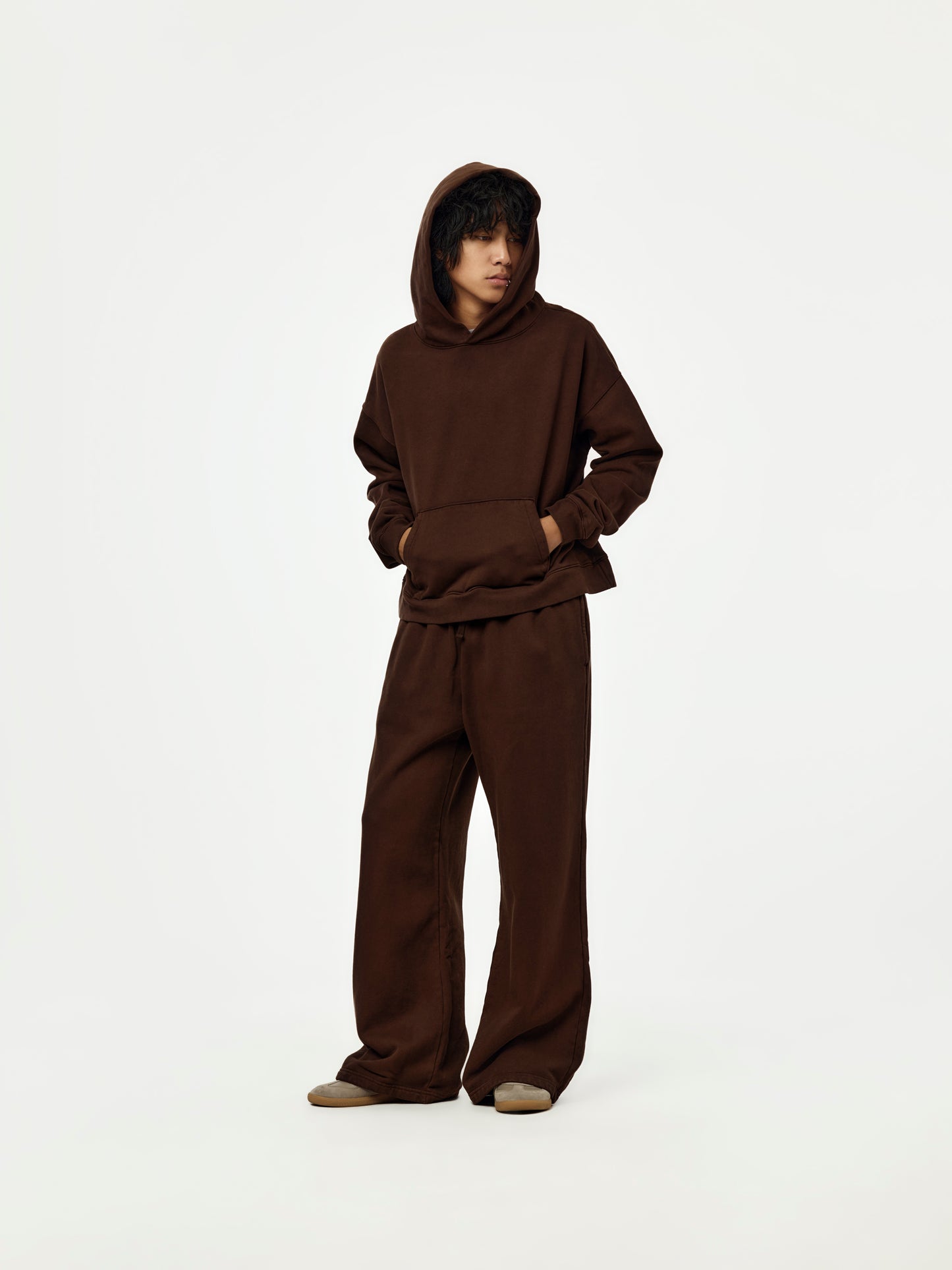wide leg sweatpants (brown)