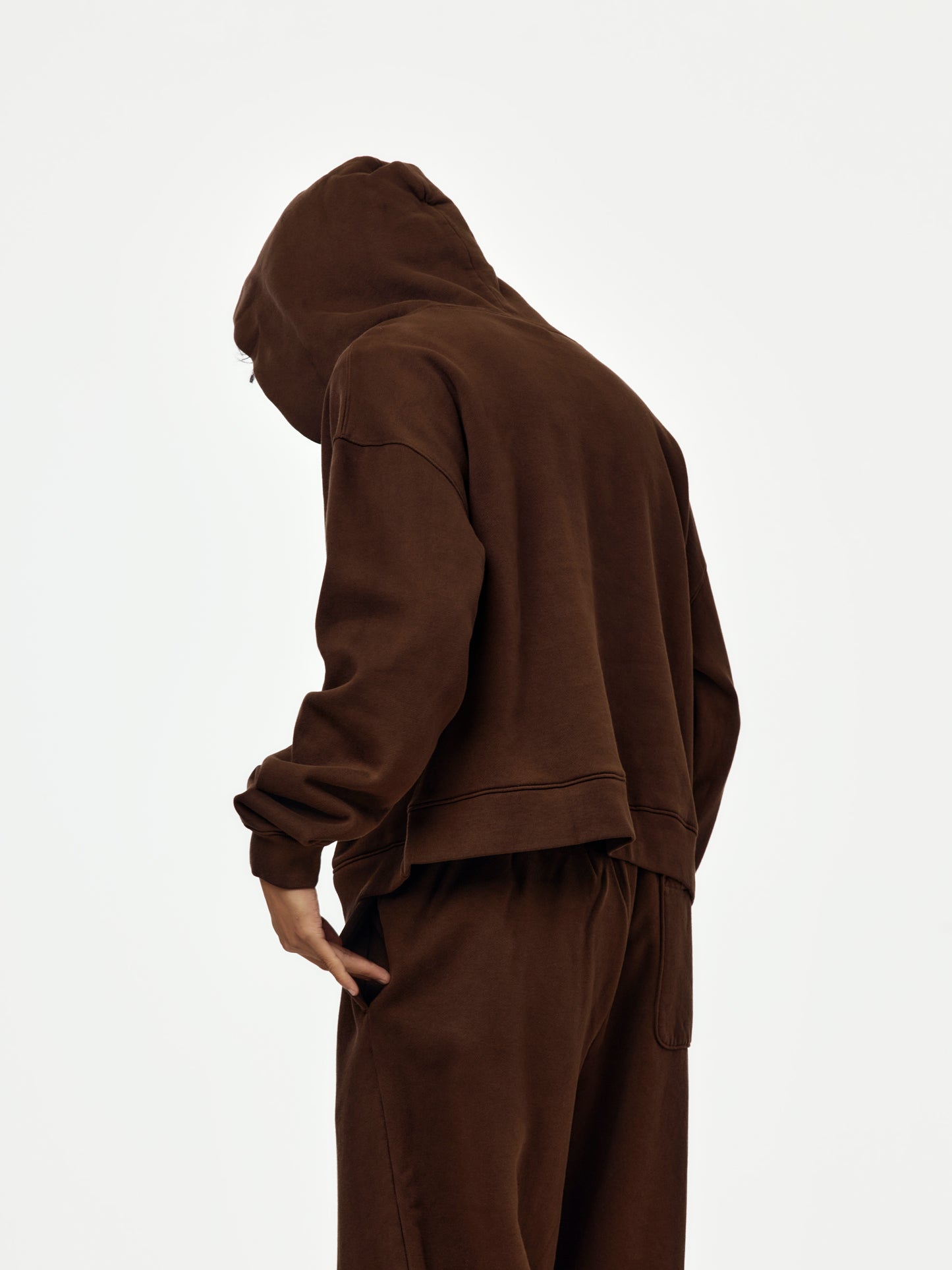 box crop hoodie (brown)
