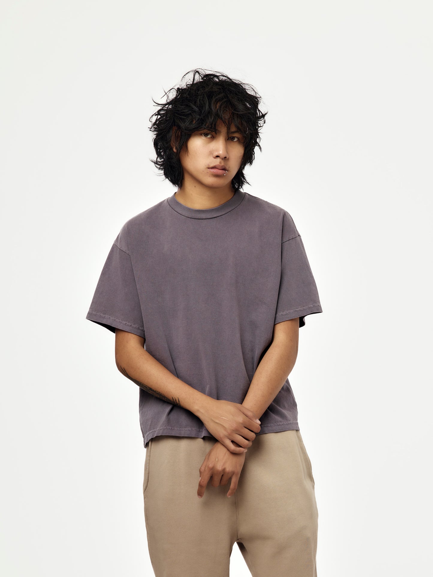 box crop tee (pigment purple)