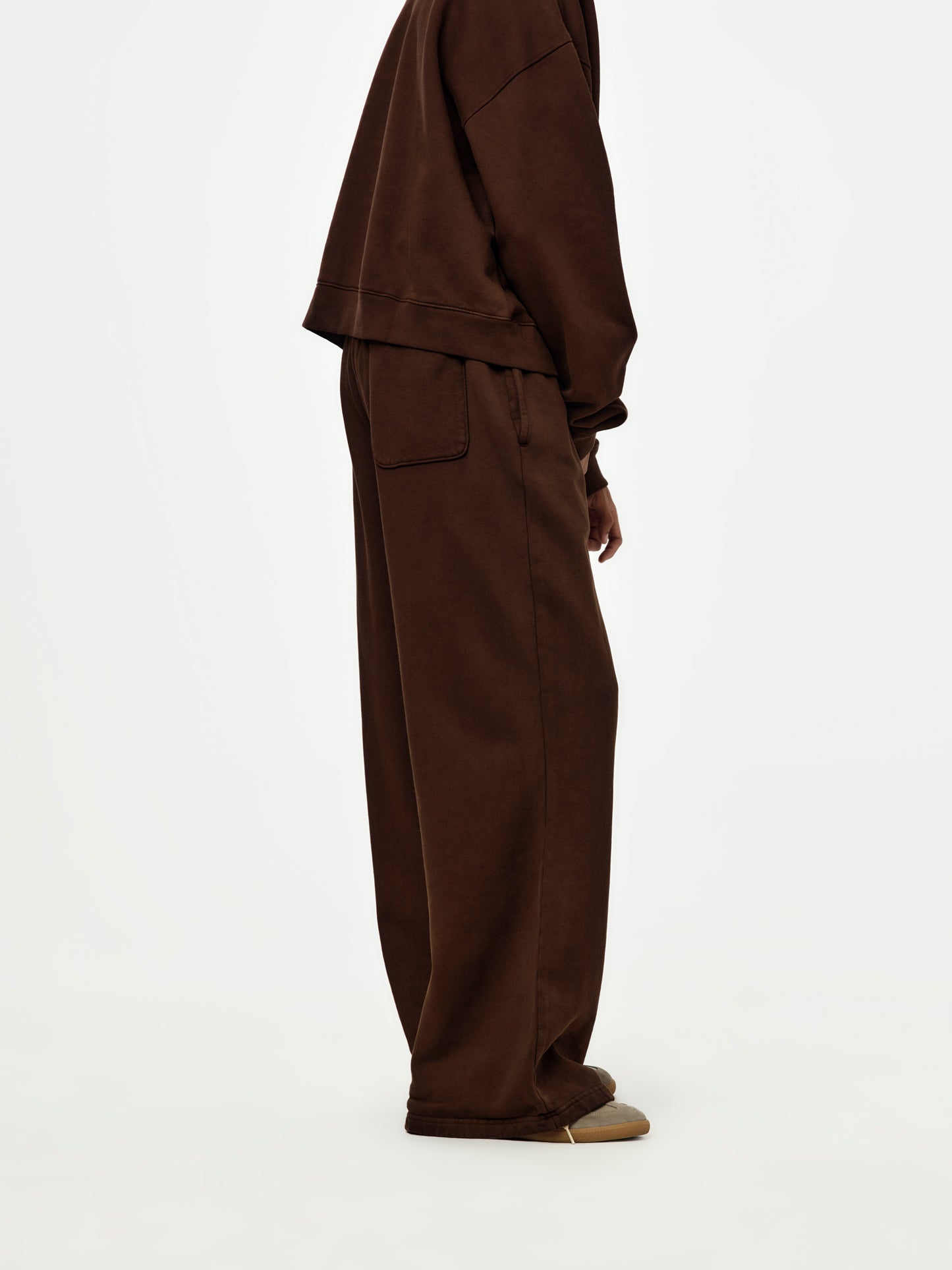 wide leg sweatpants (brown)