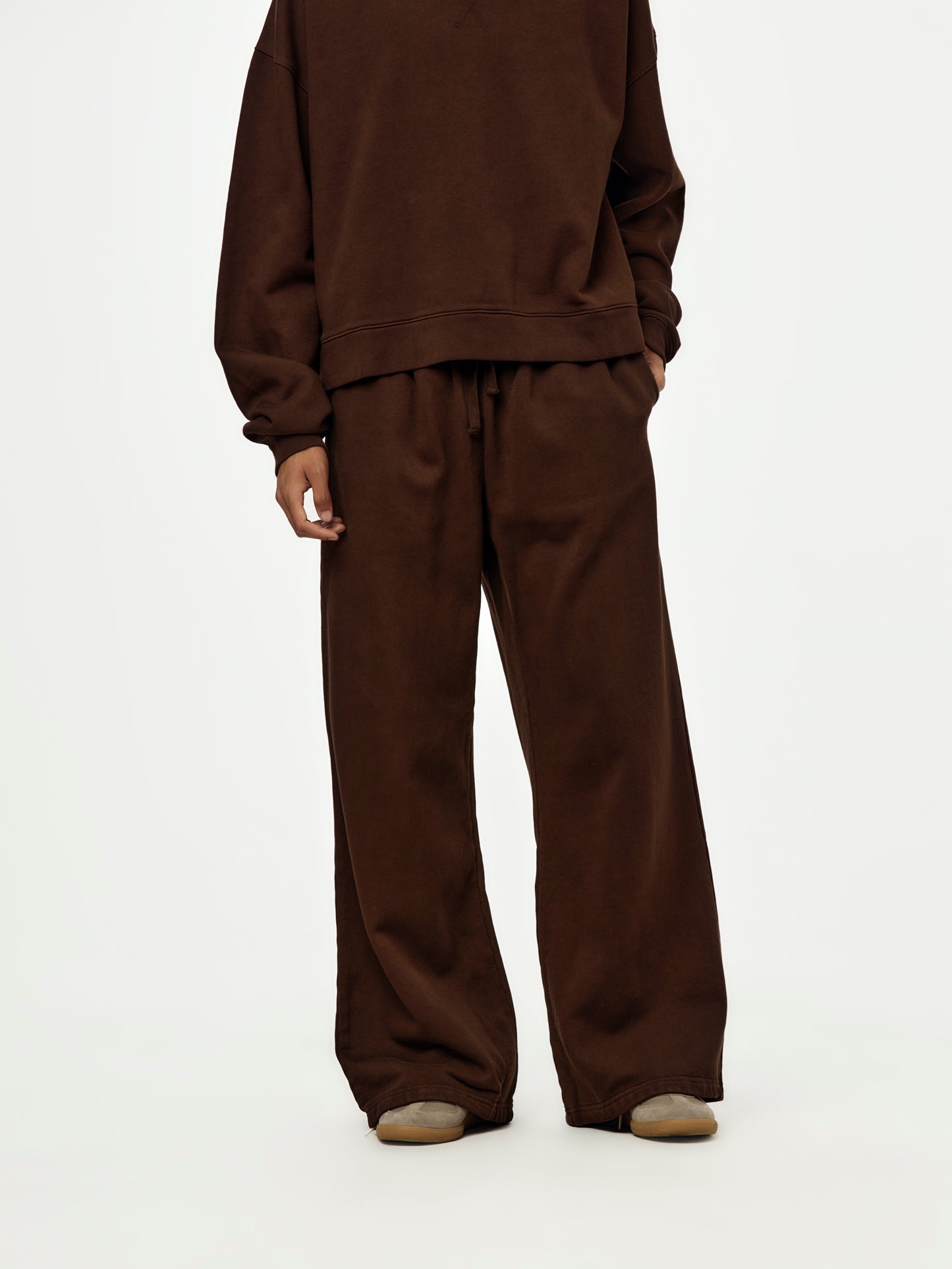 wide leg sweatpants (brown)