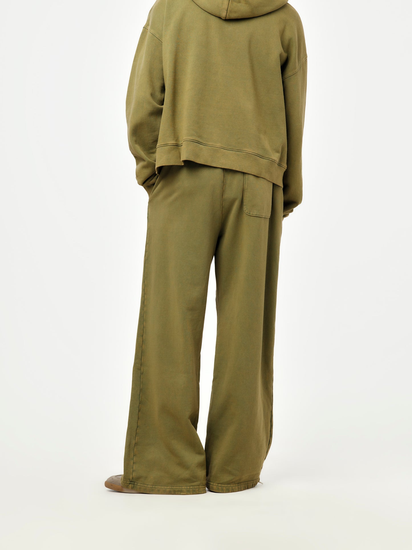 wide leg sweatpants (washed green olive)