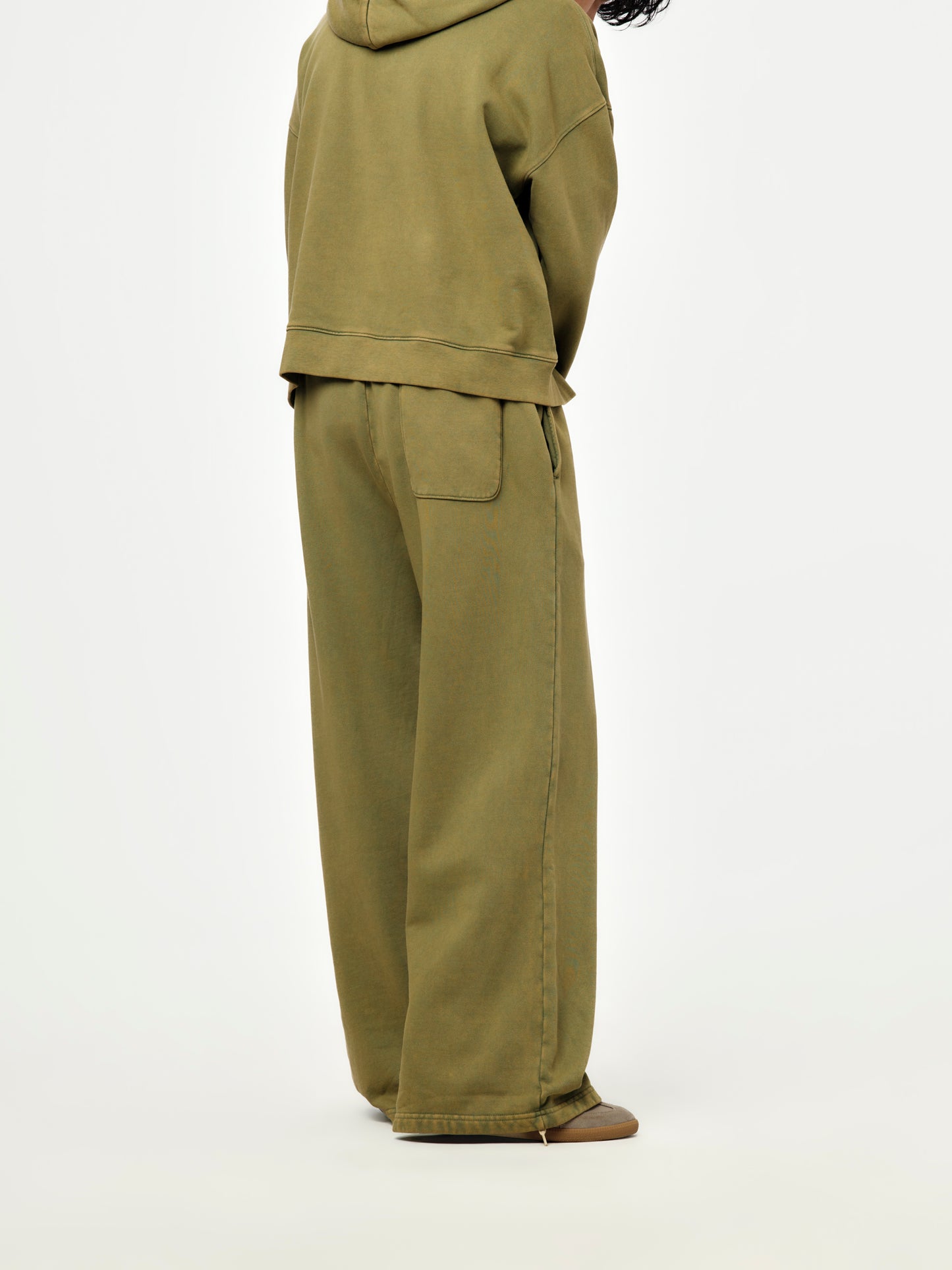wide leg sweatpants (washed green olive)