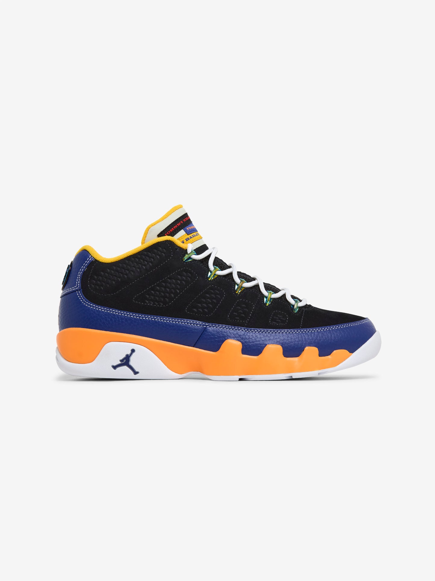 Air Jordan 9 Retro Low "What The Kilroy" (Black/Challenge Red-Deep Royal Blue)