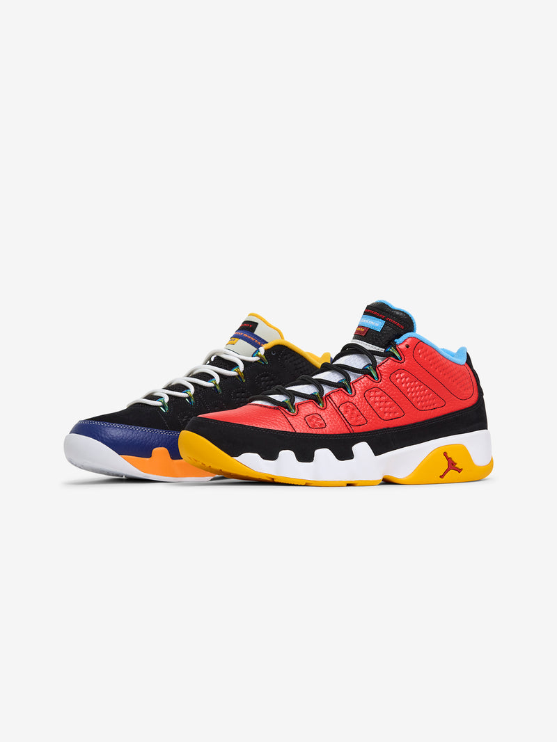 Air Jordan 9 Retro Low "What The Kilroy" (Black/Challenge Red-Deep Royal Blue)