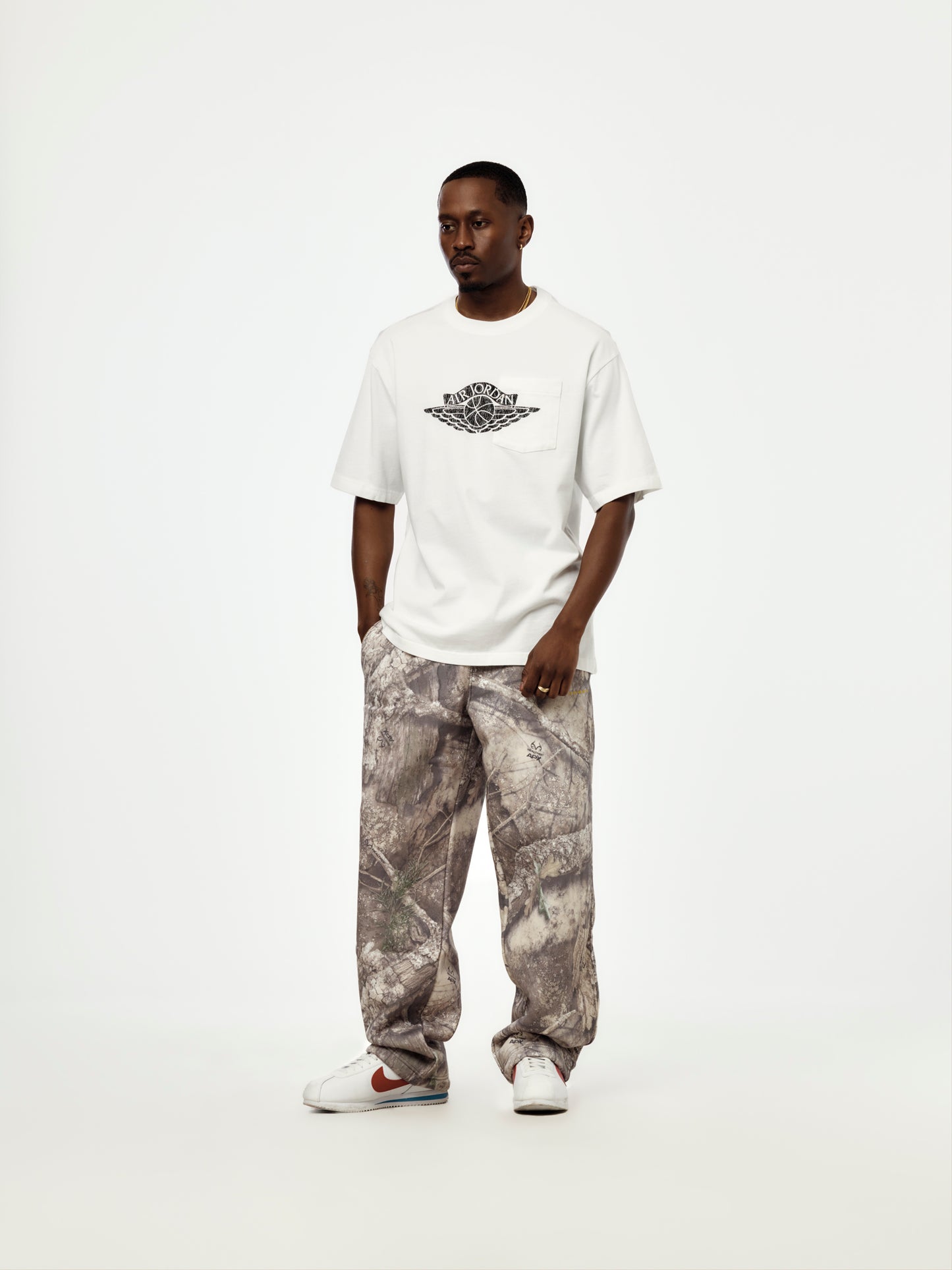 Jordan Flight Essentials Pocket T-Shirt (WHITE/BLACK)