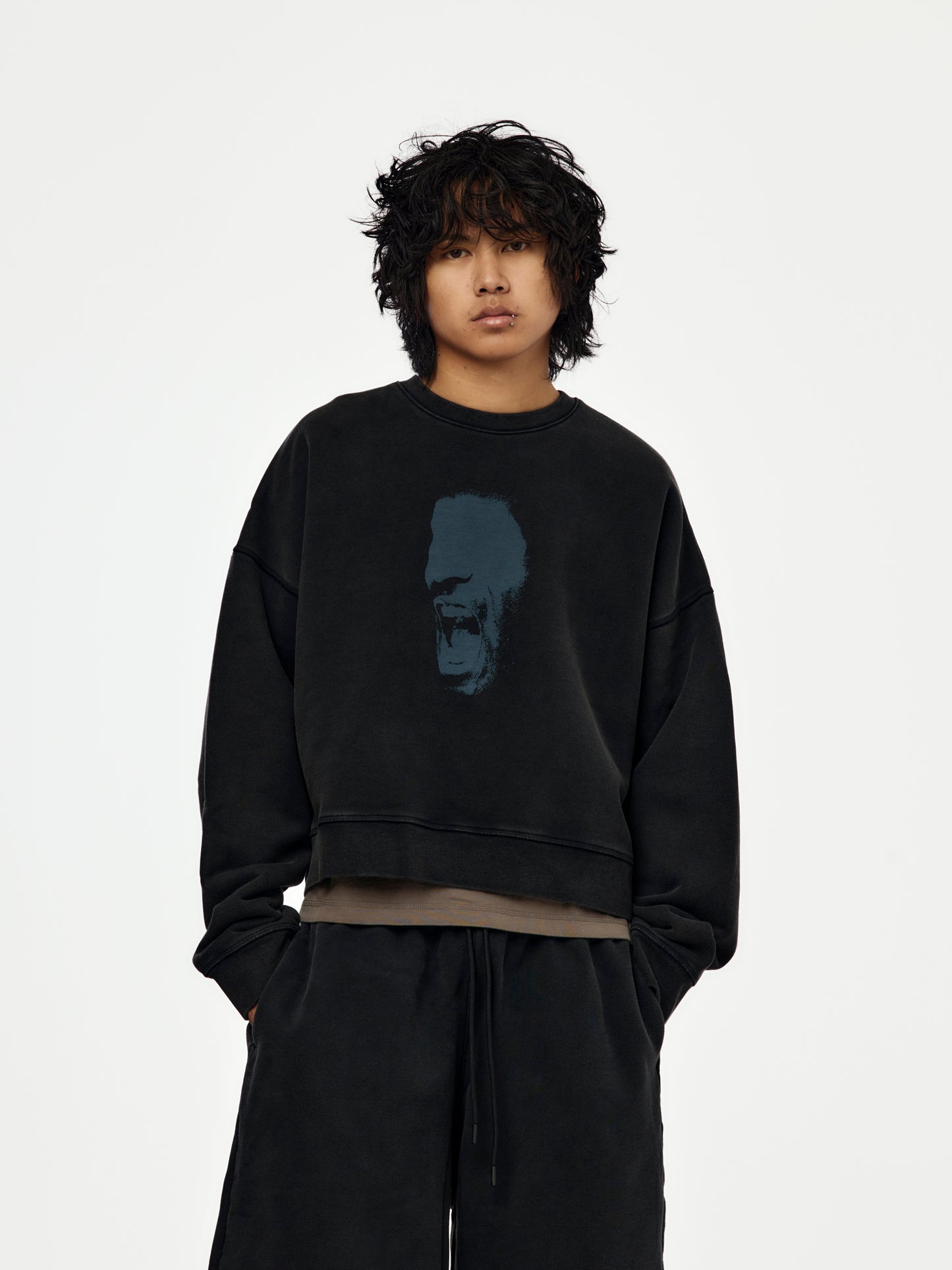 Jordan x IH Cropped Crewneck (BLACK)