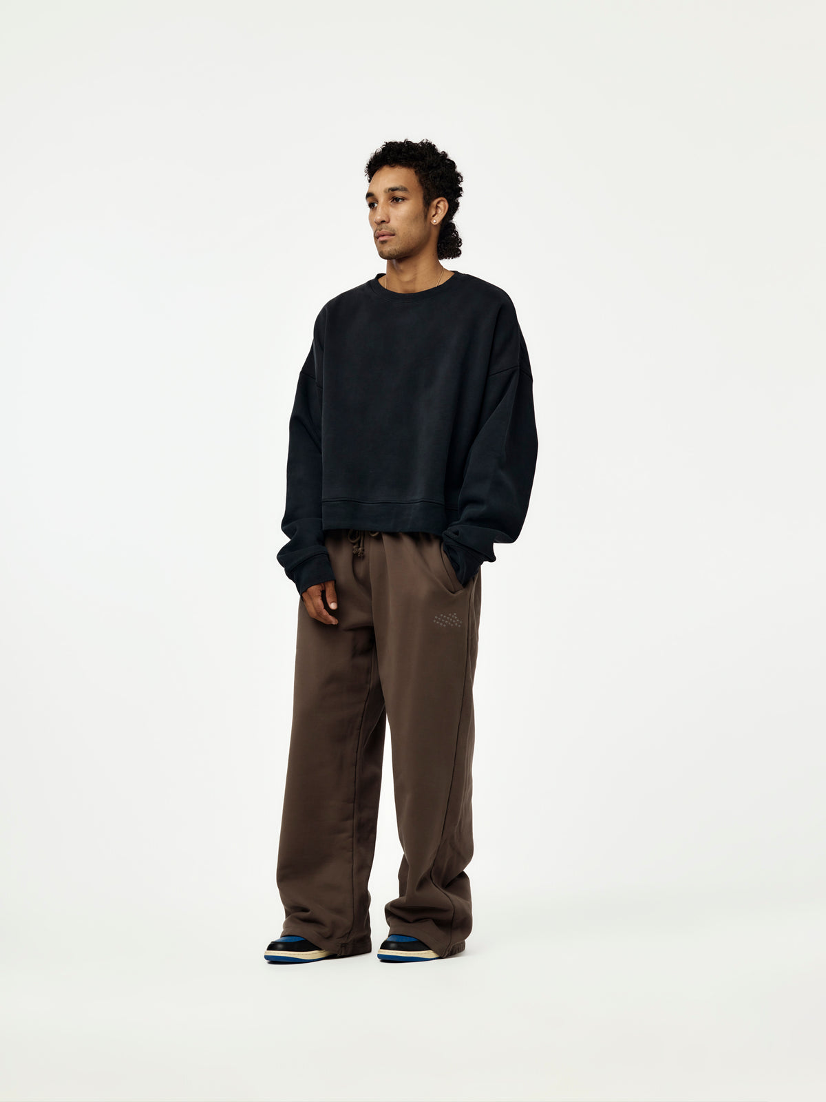 Jordan Brand M J Ih Essntl Crop Flc Crew (Black/Black)