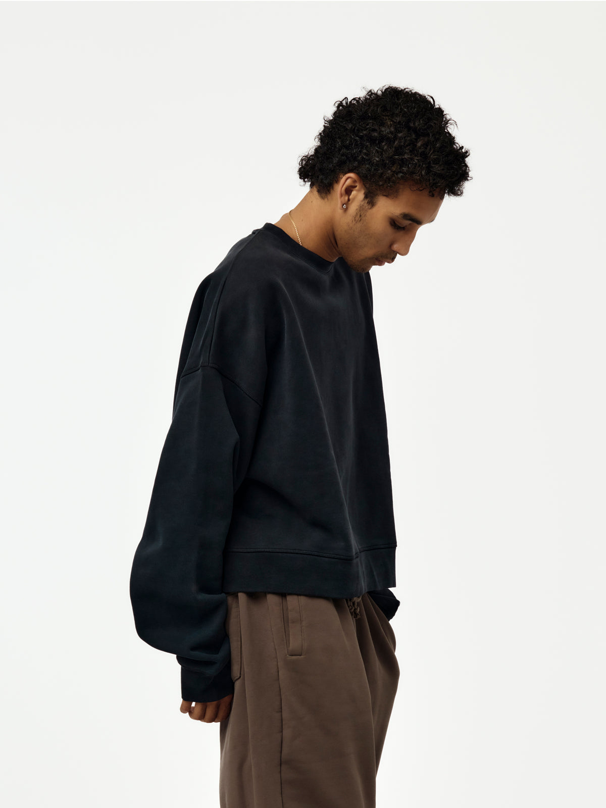 Jordan Brand M J Ih Essntl Crop Flc Crew (Black/Black)
