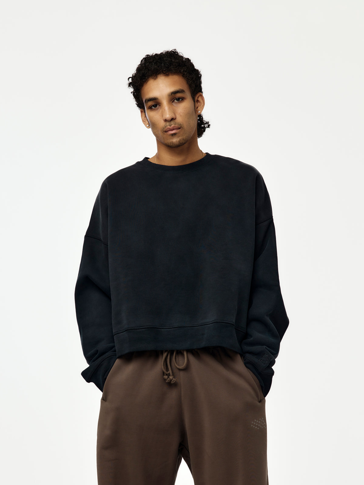 Jordan Brand M J Ih Essntl Crop Flc Crew (Black/Black)