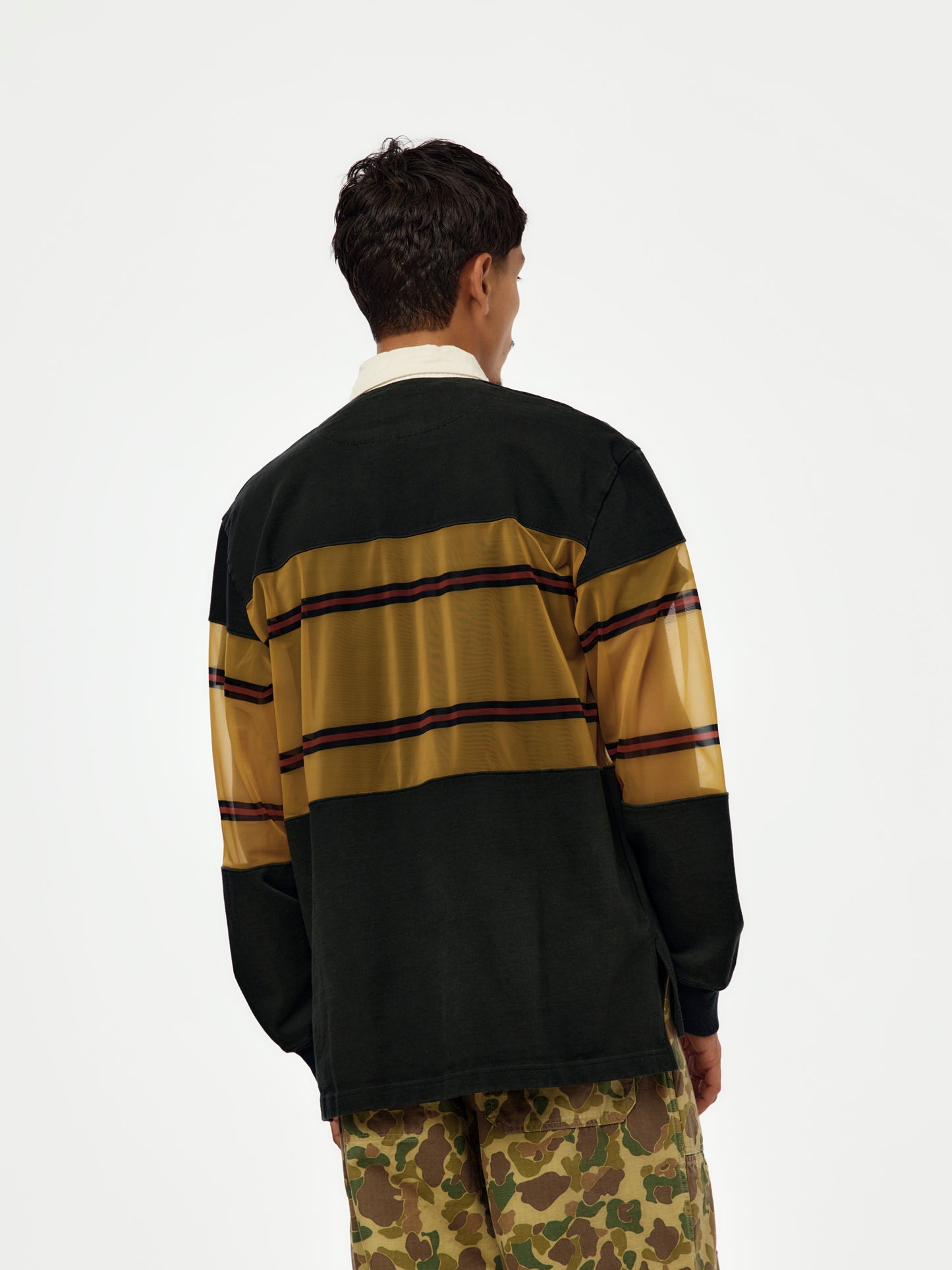 16/-Dense-Jersey x SheerJersey Rugby Shirt (Black)