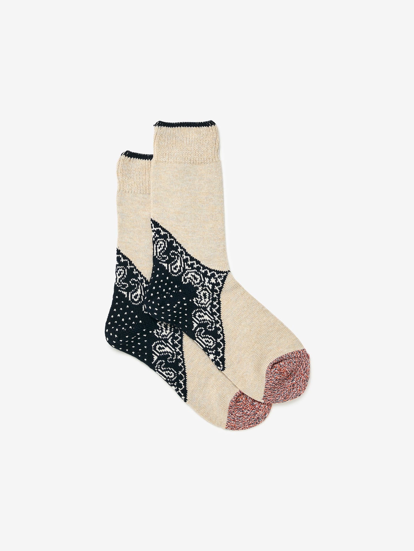 96 Yarns Heel Paisley Bandana Socks (Navy)