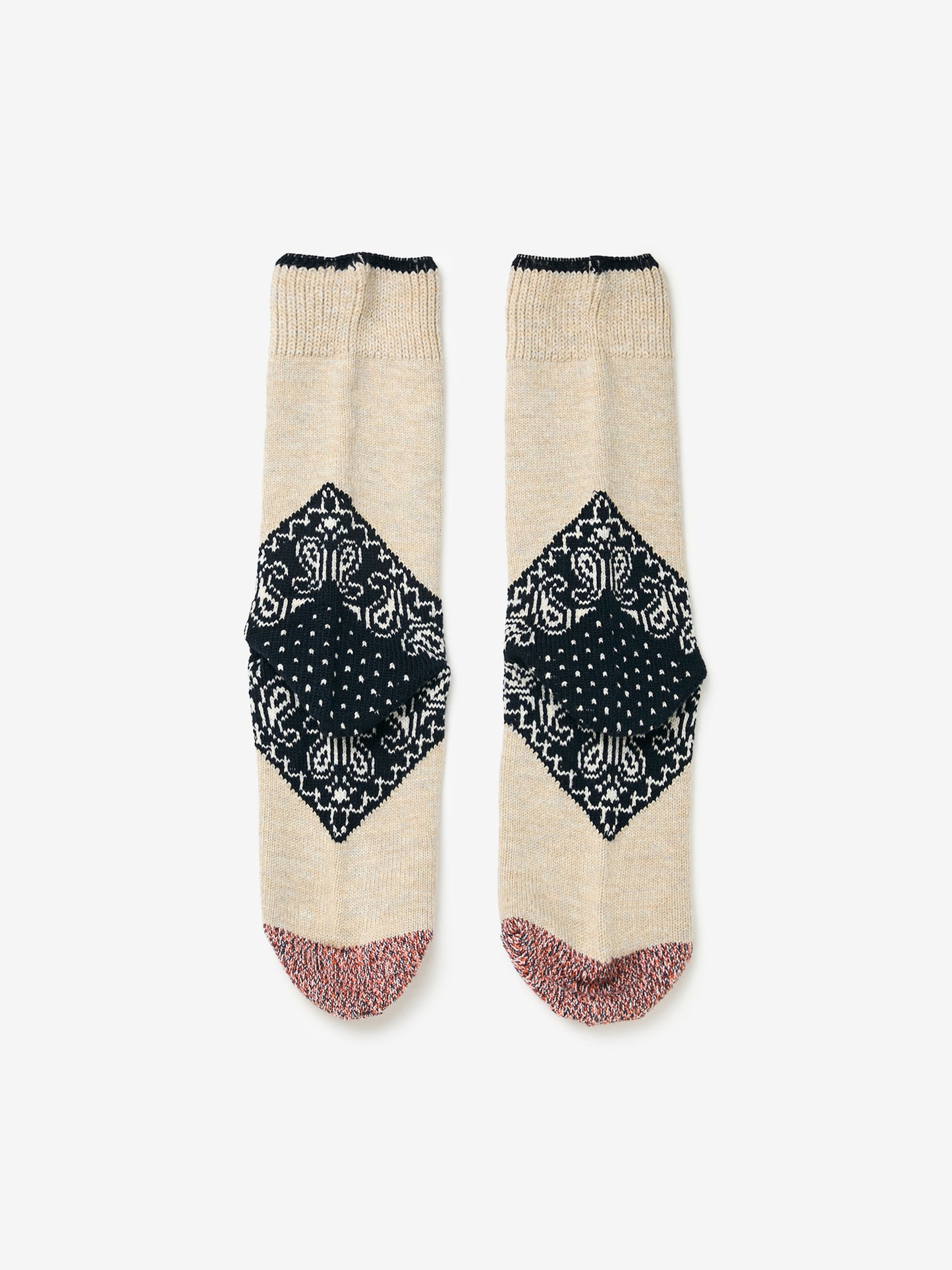 96 Yarns Heel Paisley Bandana Socks (Navy)