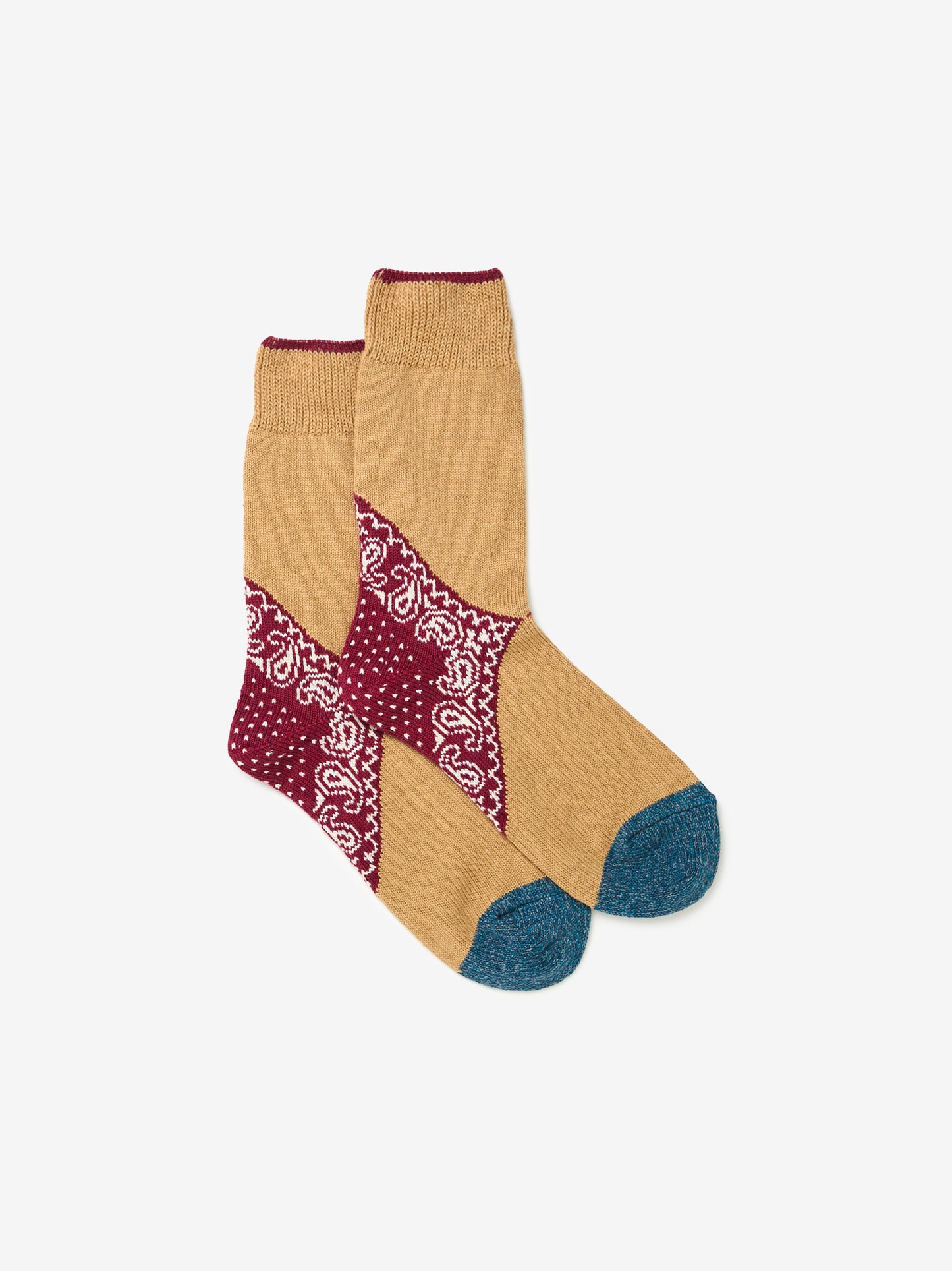 96 Yarns Heel Paisley Bandana Socks (Red)